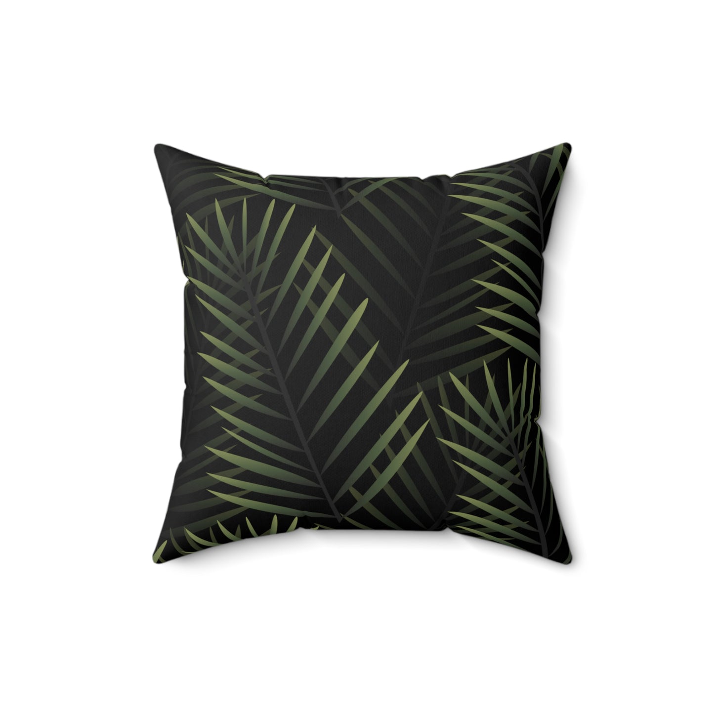 Black Palm Leaf Throw Pillow