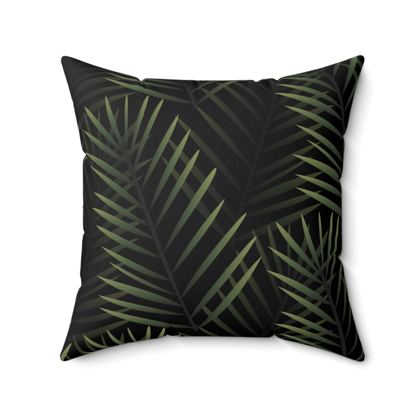 Black Palm Leaf Throw Pillow