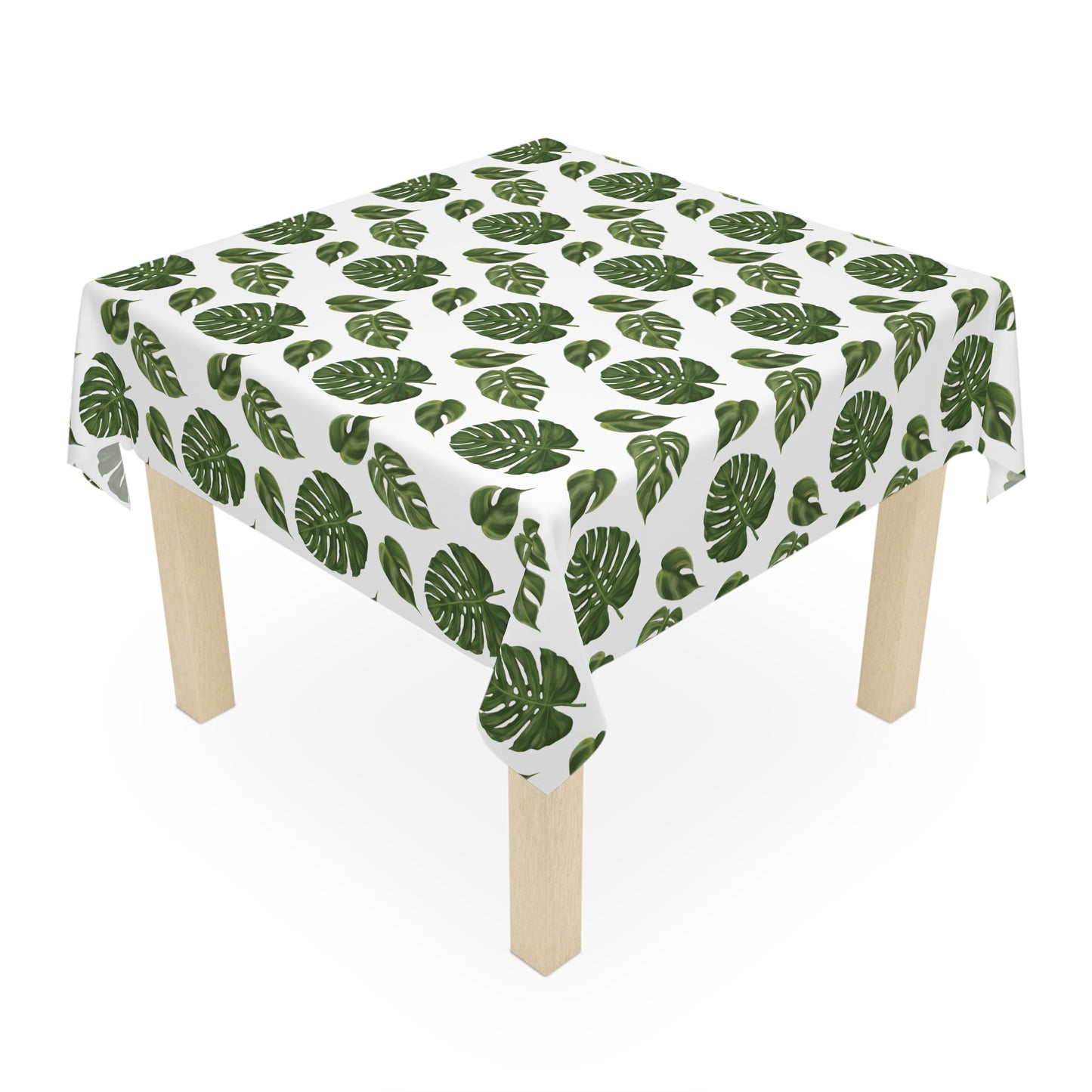 White Monstera Leaf Tablecloth