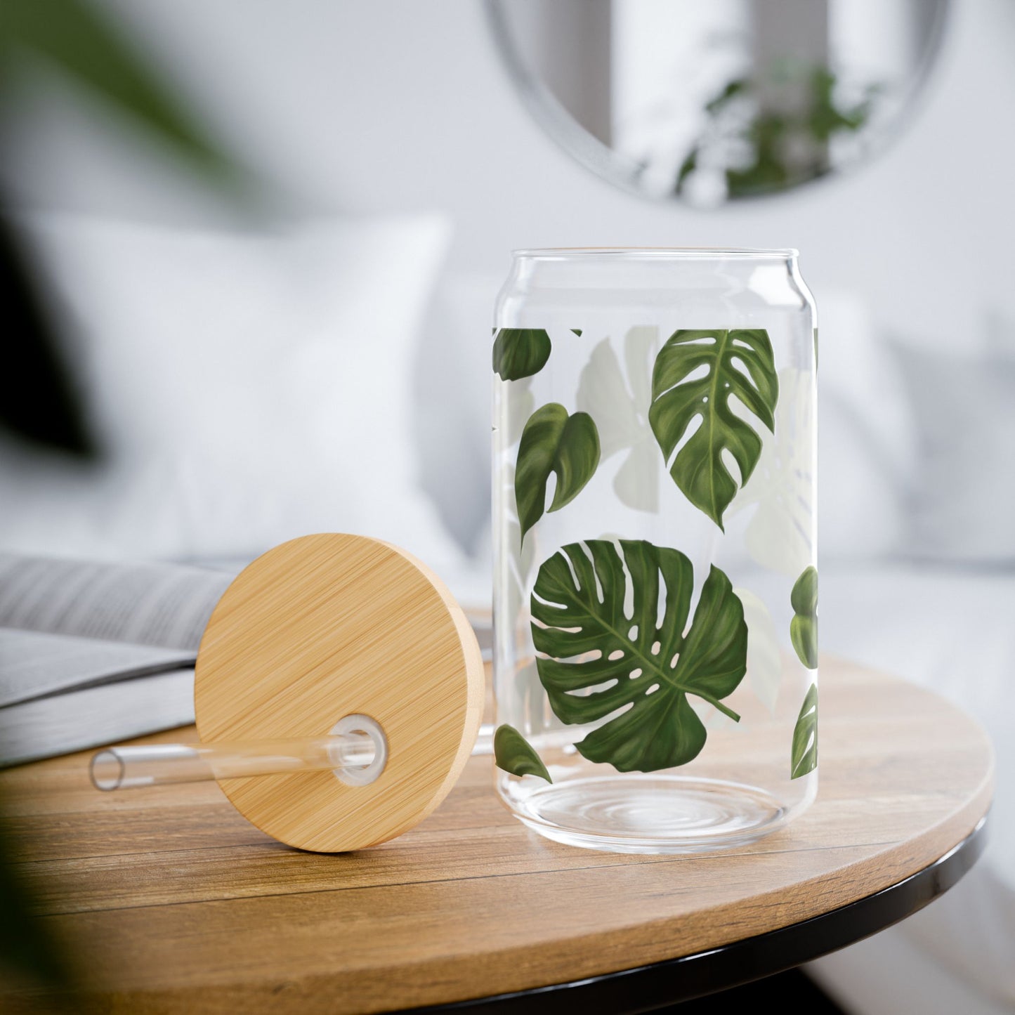 Monstera Leaf Sipper Glass