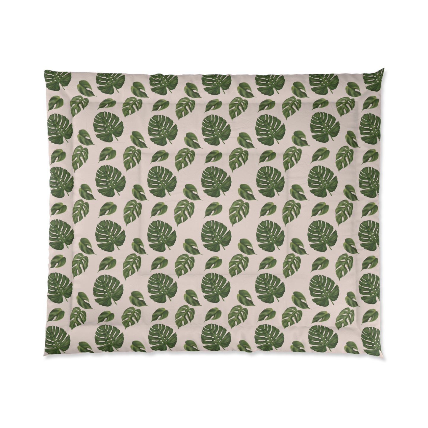 Pink Monstera Leaf Comforter