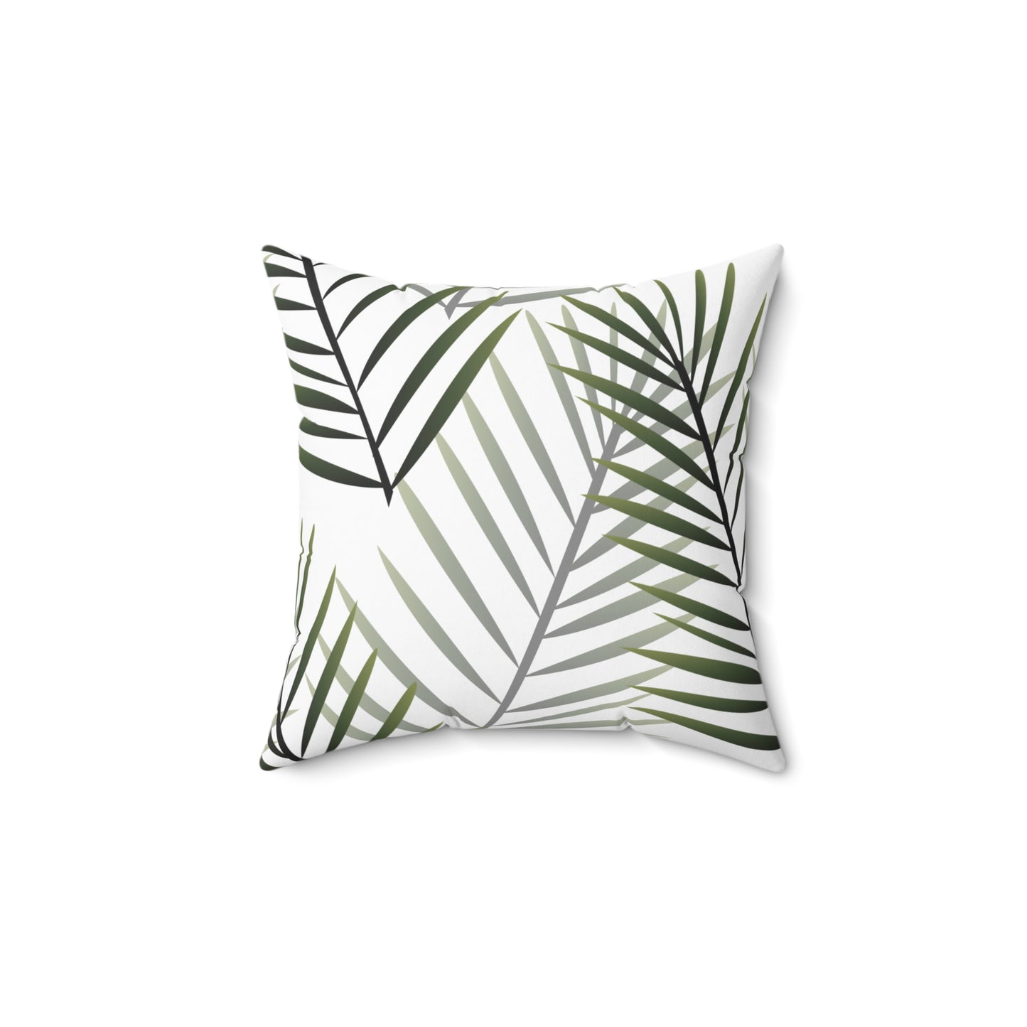 White Palm Leaf Throw Pillow