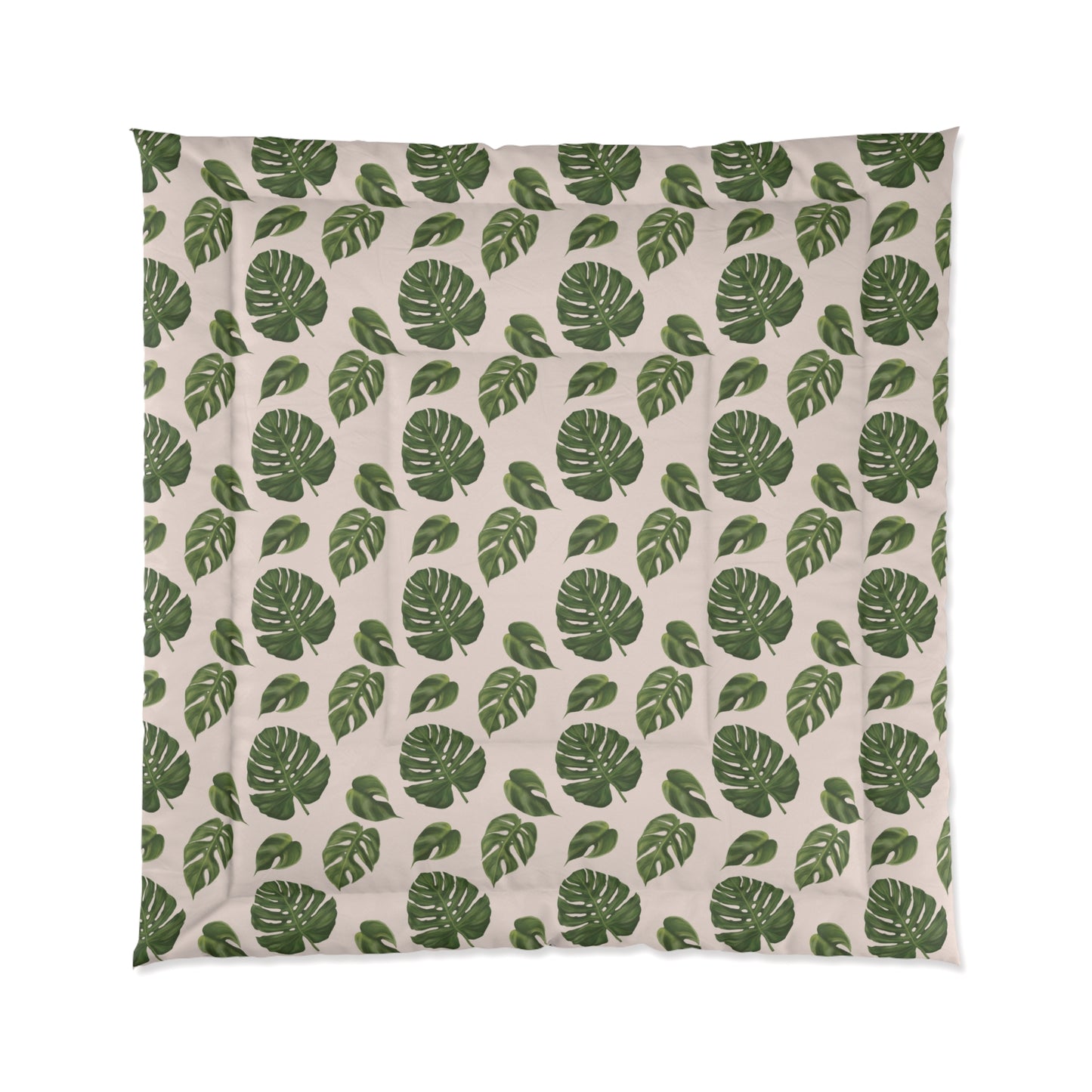 Pink Monstera Leaf Comforter