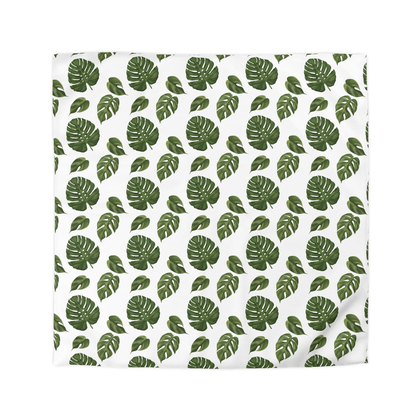 White Monstera Leaf Duvet Cover