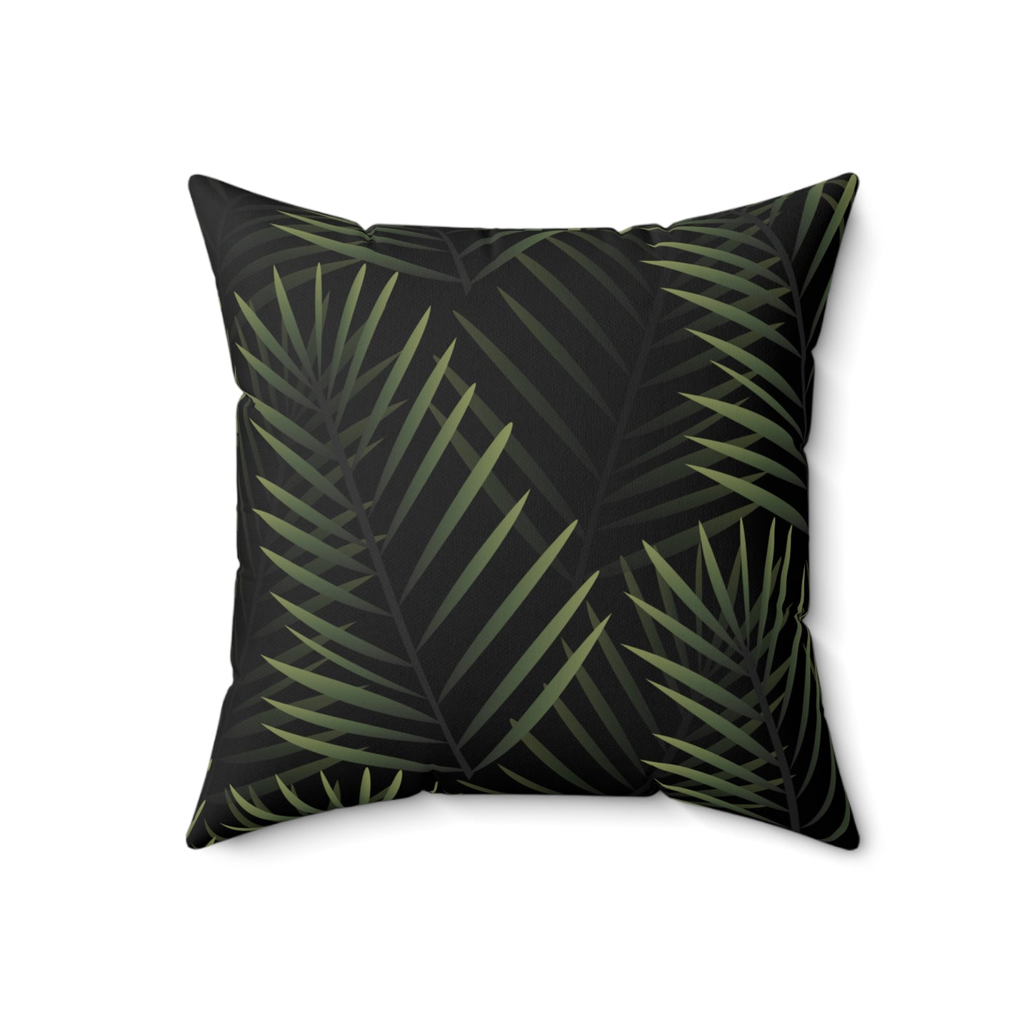 Black Palm Leaf Throw Pillow