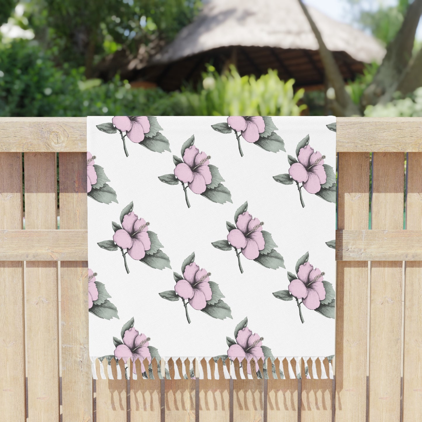 Pink Hibiscus Boho Beach Cloth