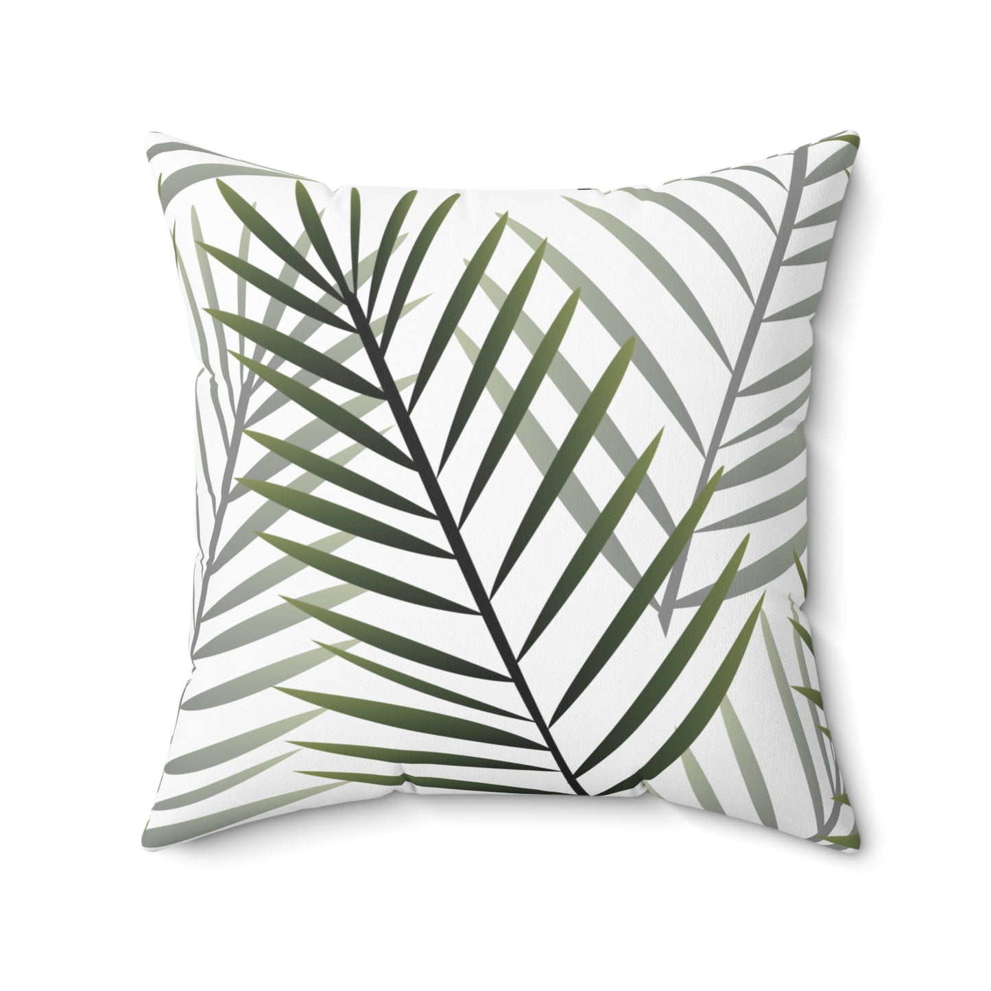 White Palm Leaf Throw Pillow