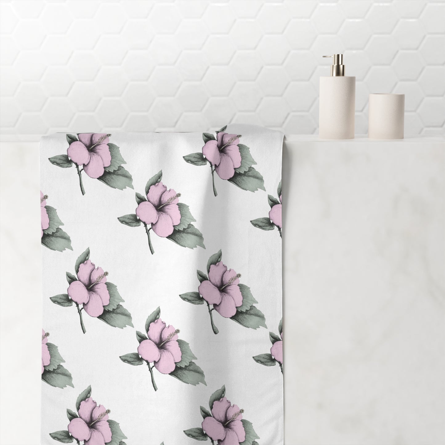 Pink Hibiscus Bath Towel