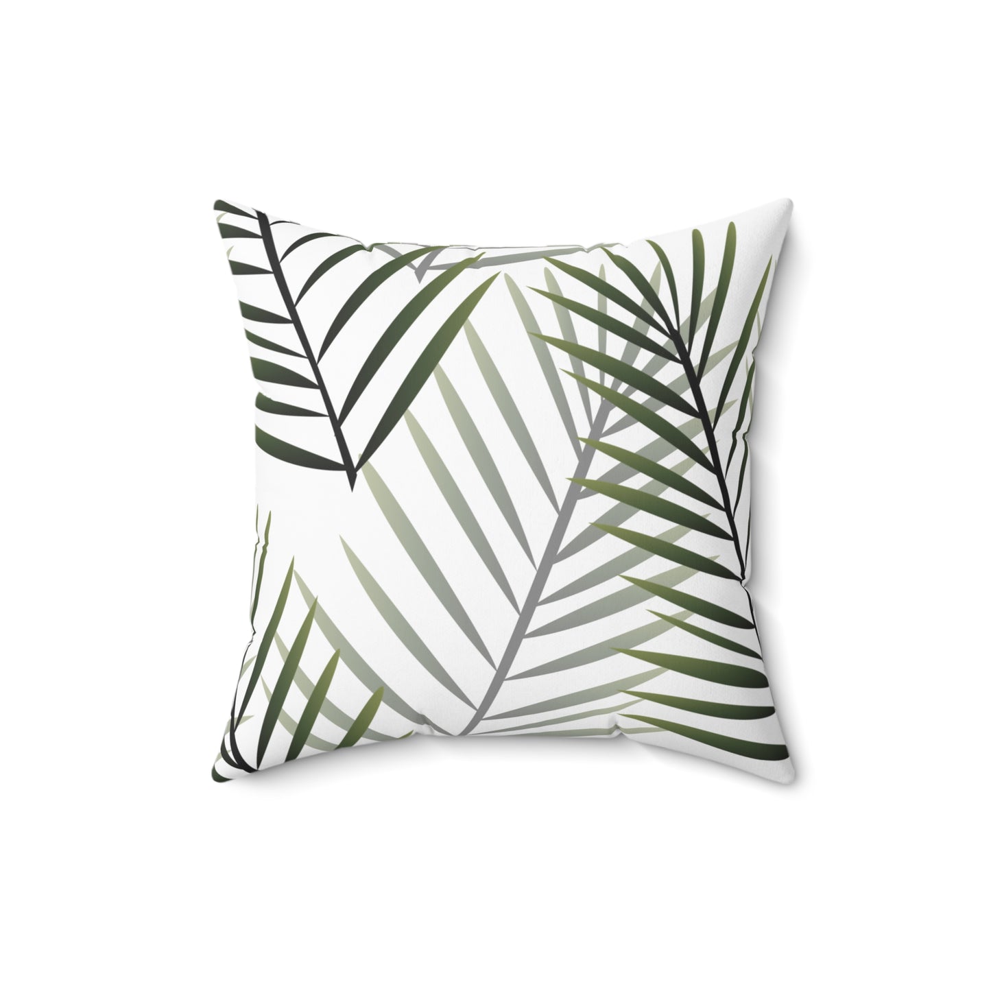 White Palm Leaf Throw Pillow