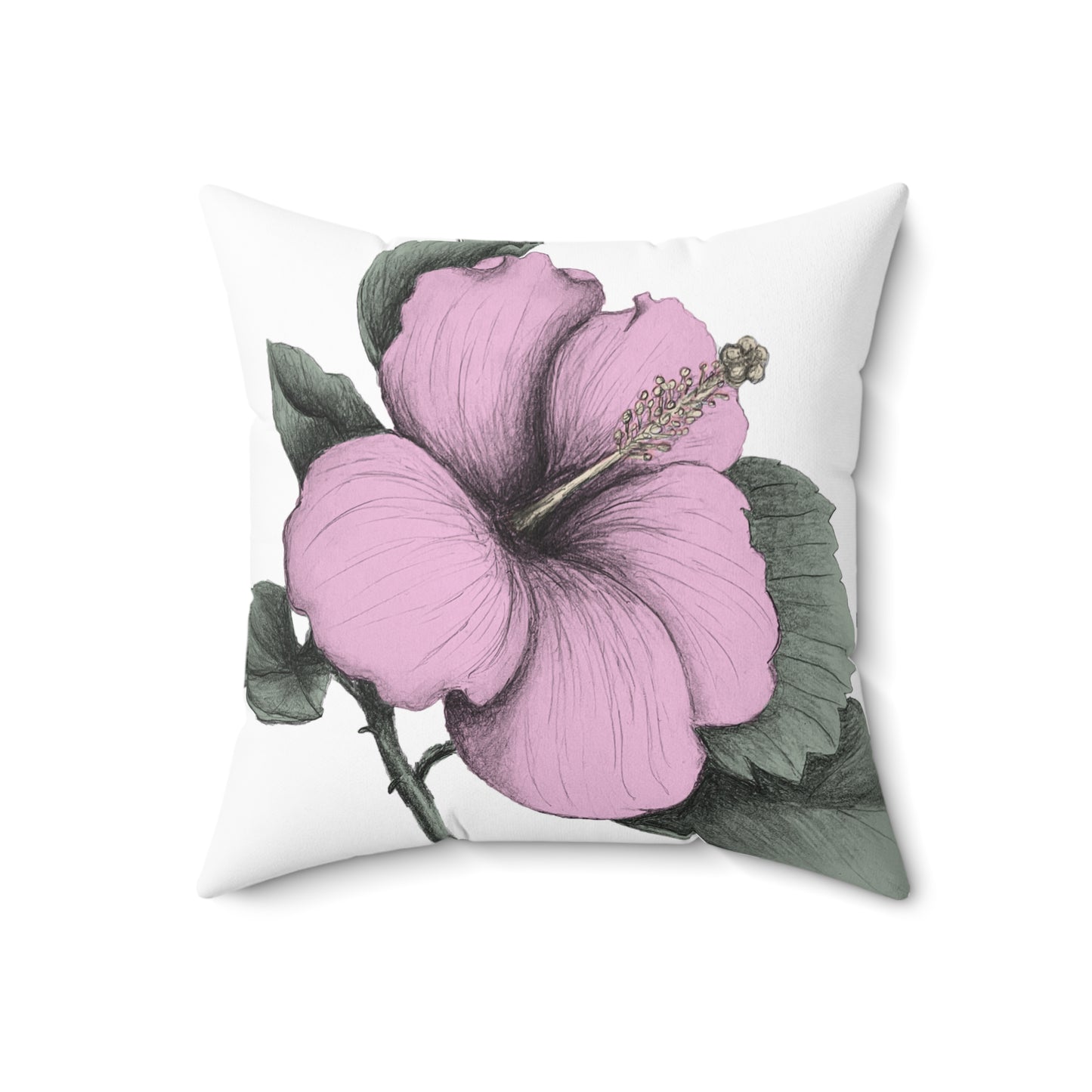 Pink Hibiscus Throw Pillow