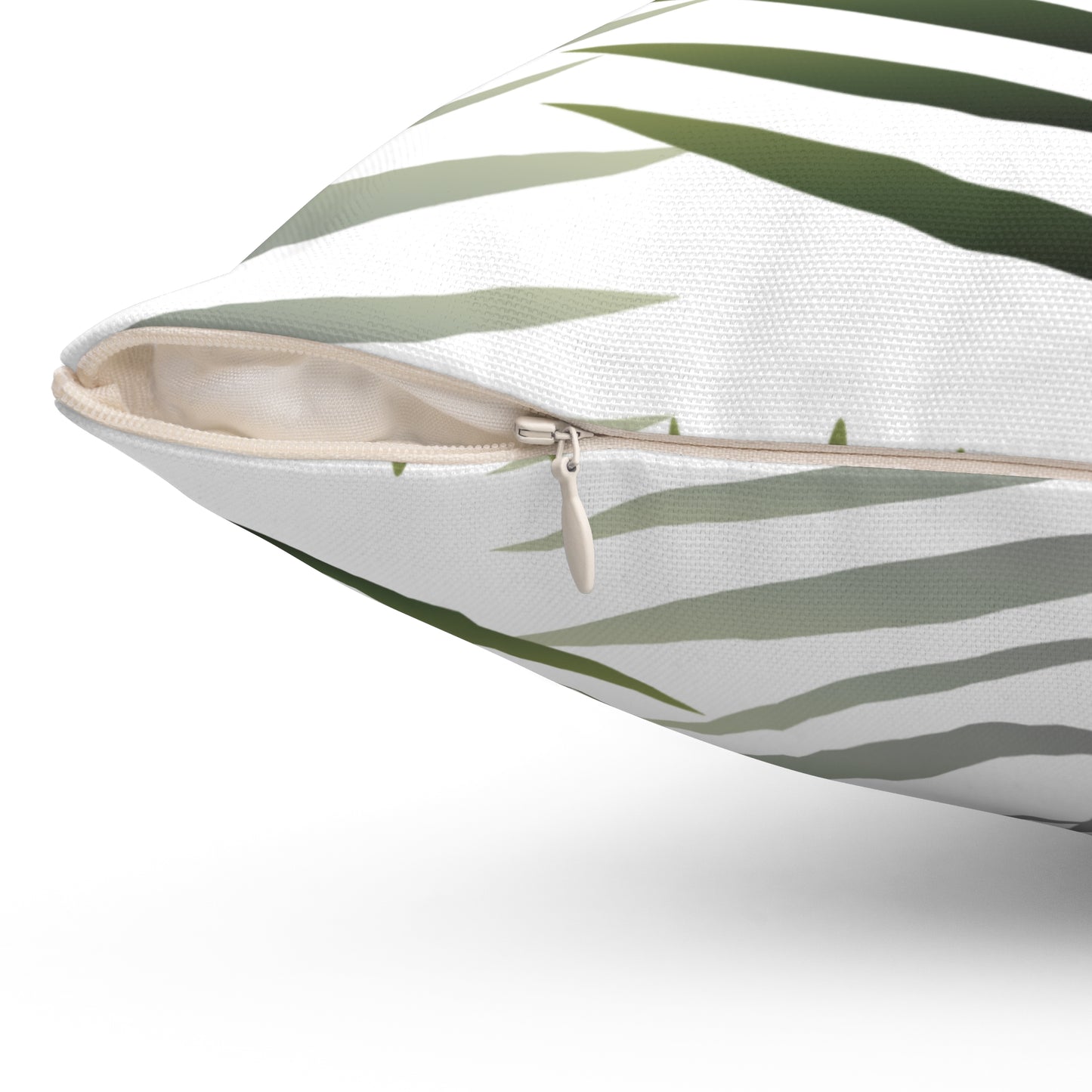White Palm Leaf Throw Pillow