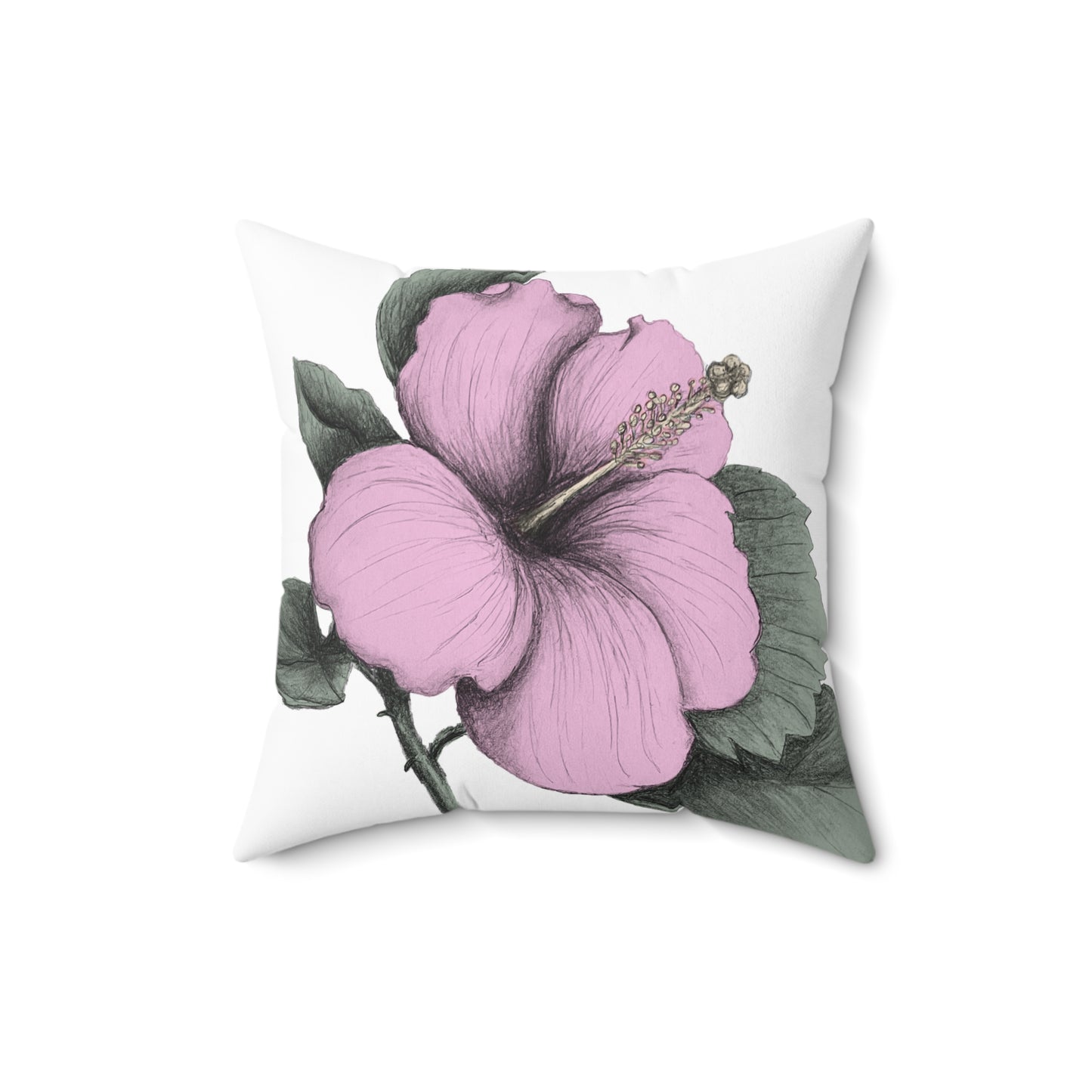 Pink Hibiscus Throw Pillow