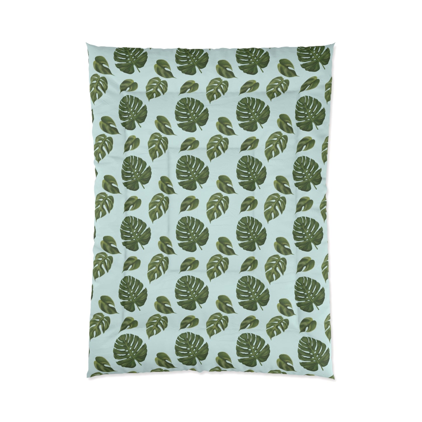 Blue Monstera Leaf Comforter