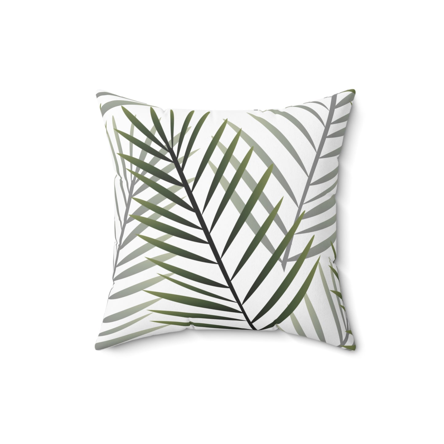 White Palm Leaf Throw Pillow