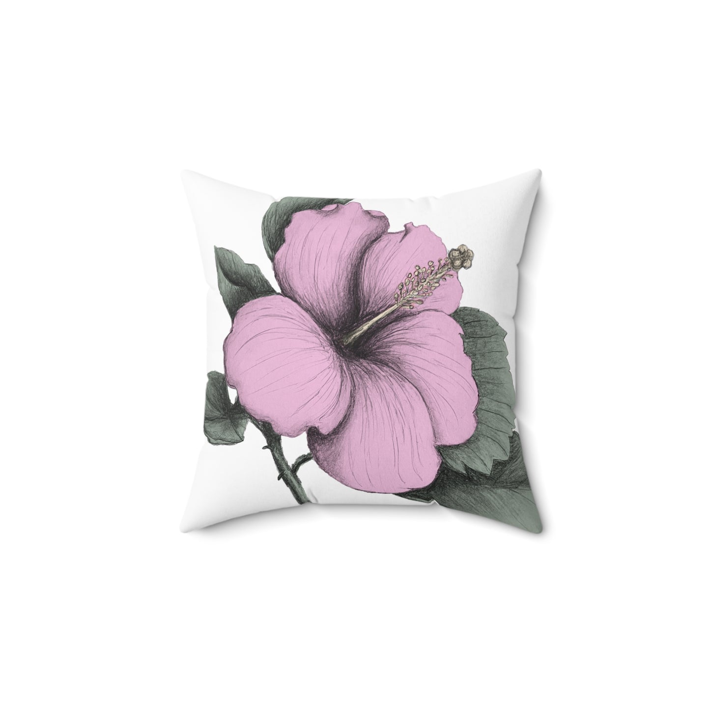 Pink Hibiscus Throw Pillow