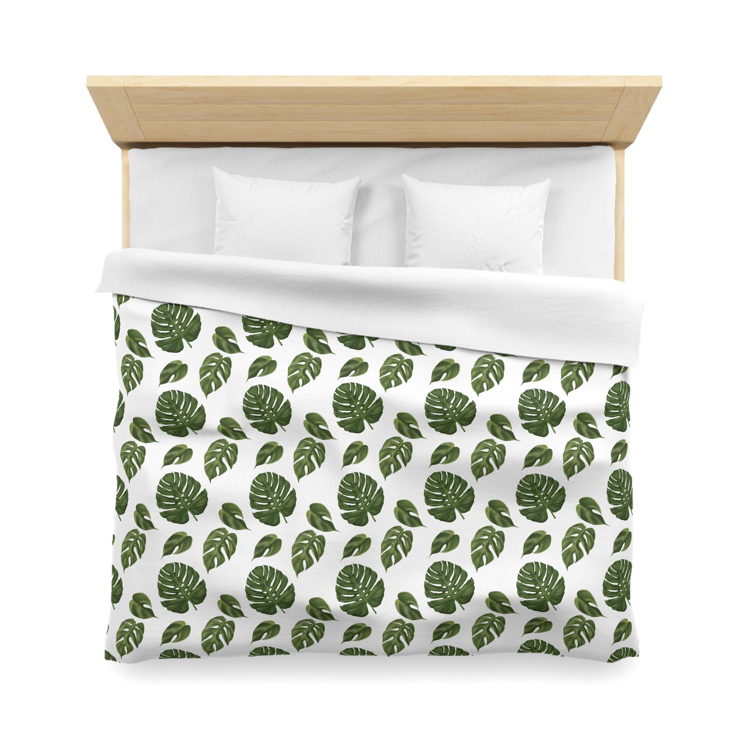 White Monstera Leaf Duvet Cover
