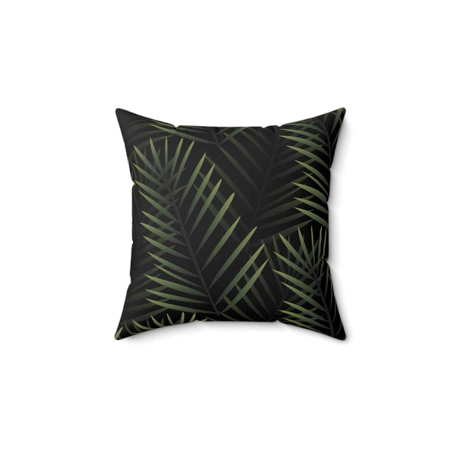 Black Palm Leaf Throw Pillow