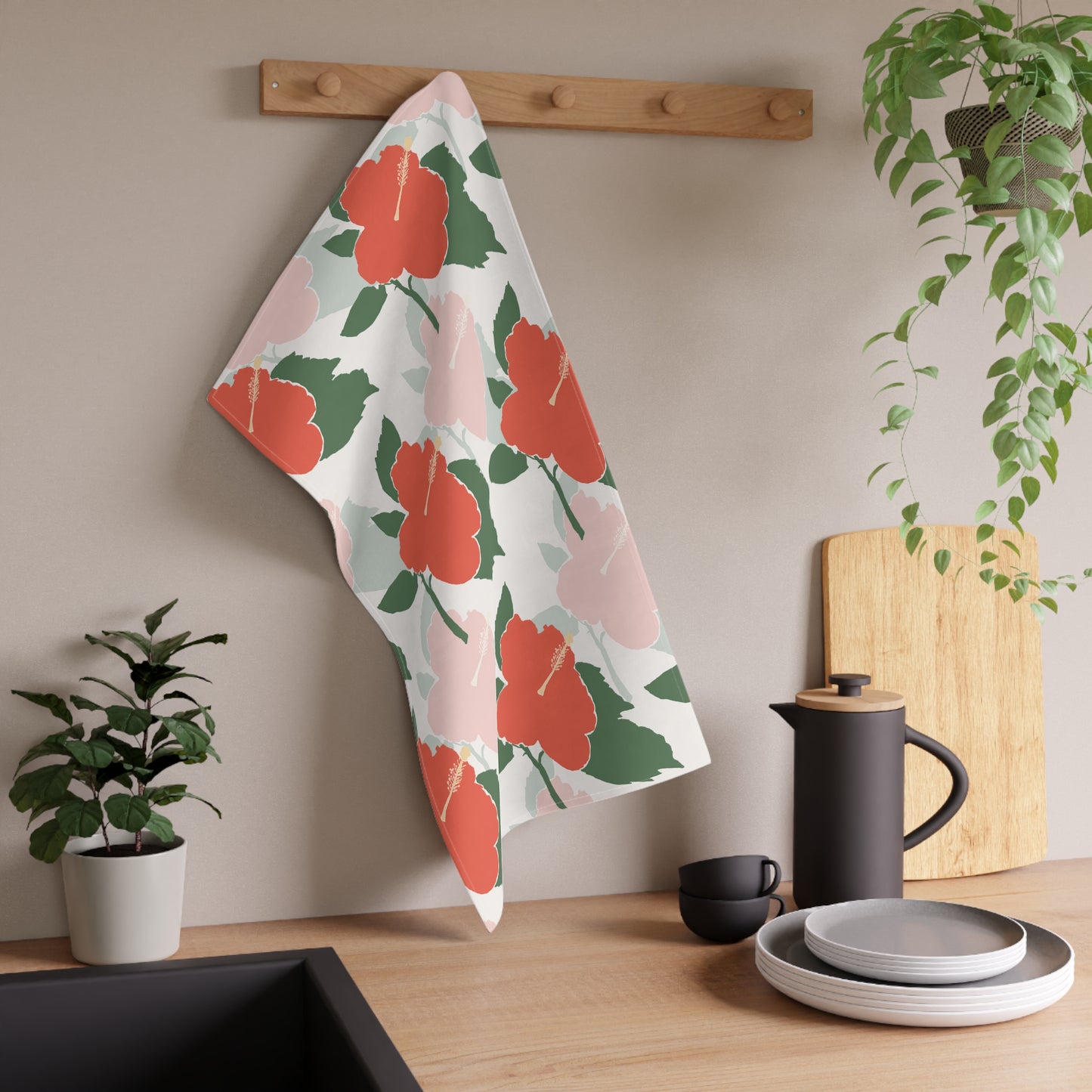 Floral Graphic Tea Towel
