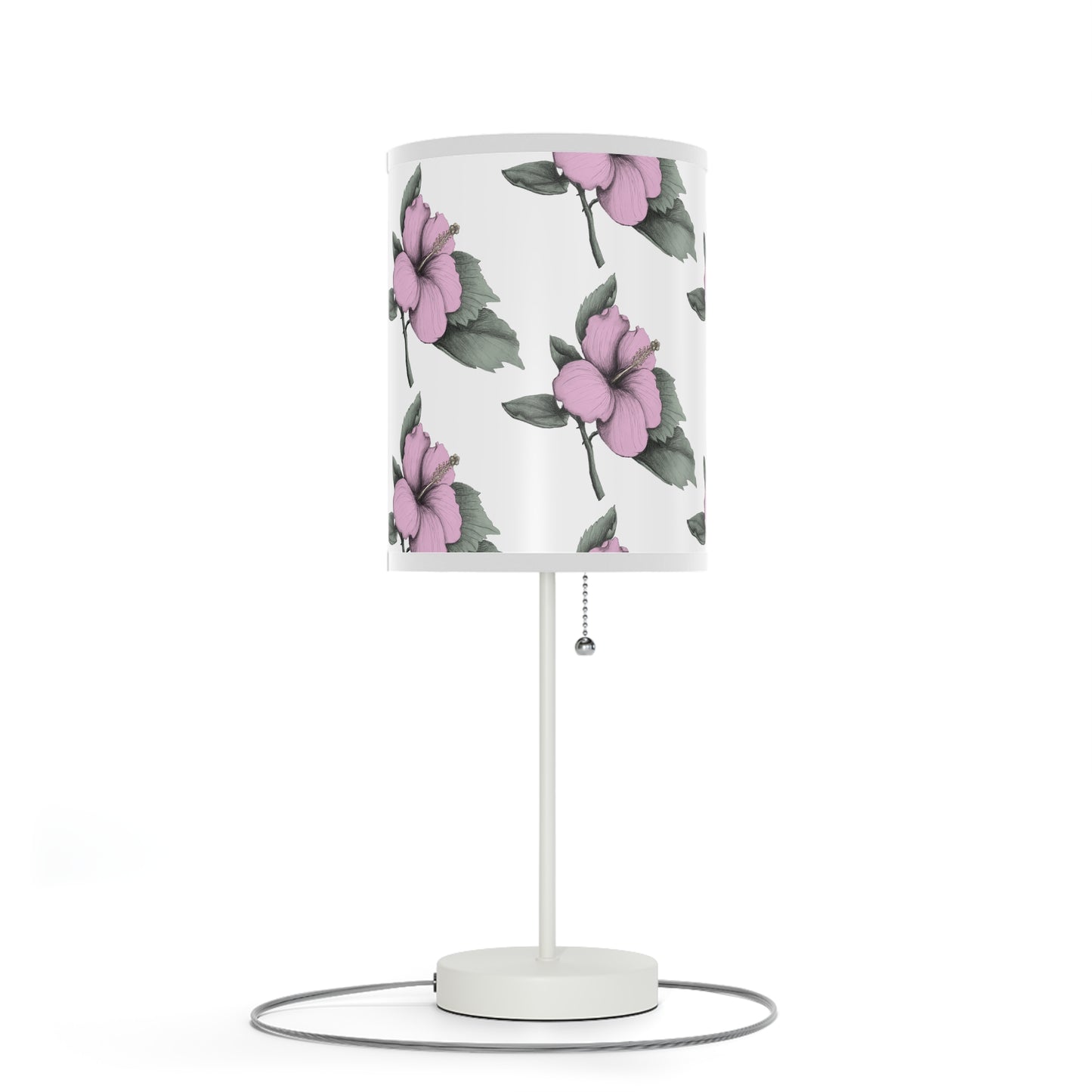 Pink Hibiscus Flower Table Lamp