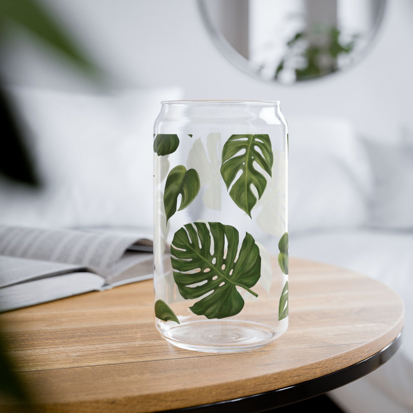 Monstera Leaf Sipper Glass