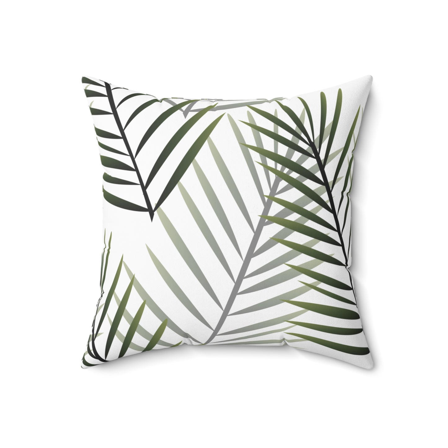 White Palm Leaf Throw Pillow