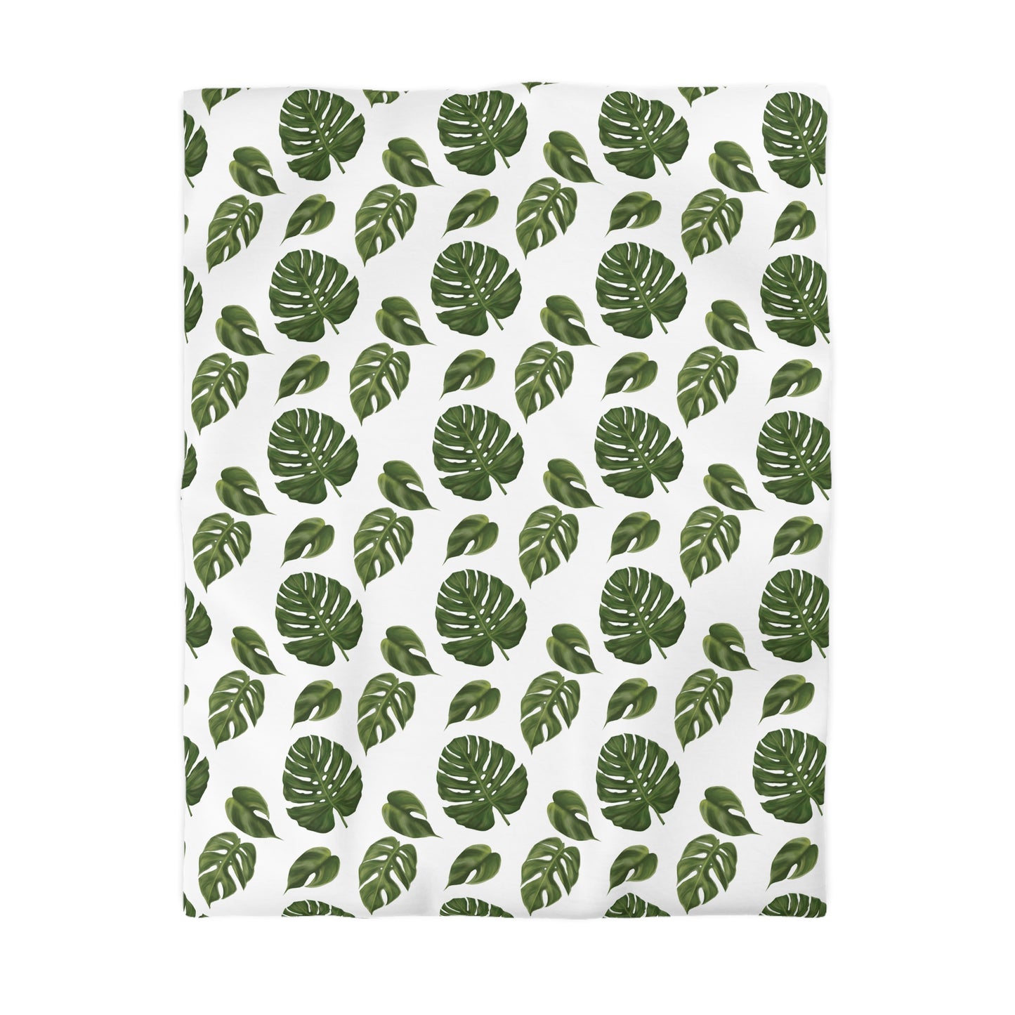 White Monstera Leaf Duvet Cover