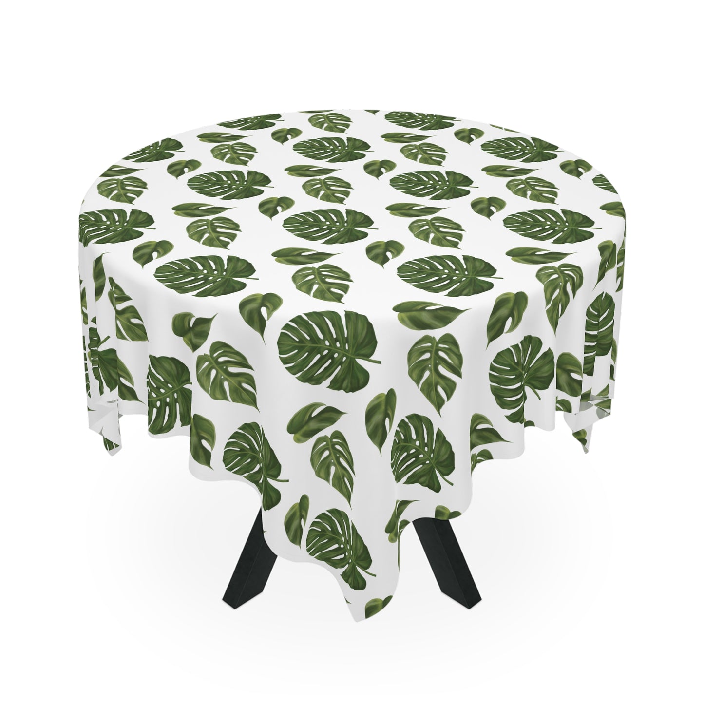 White Monstera Leaf Tablecloth
