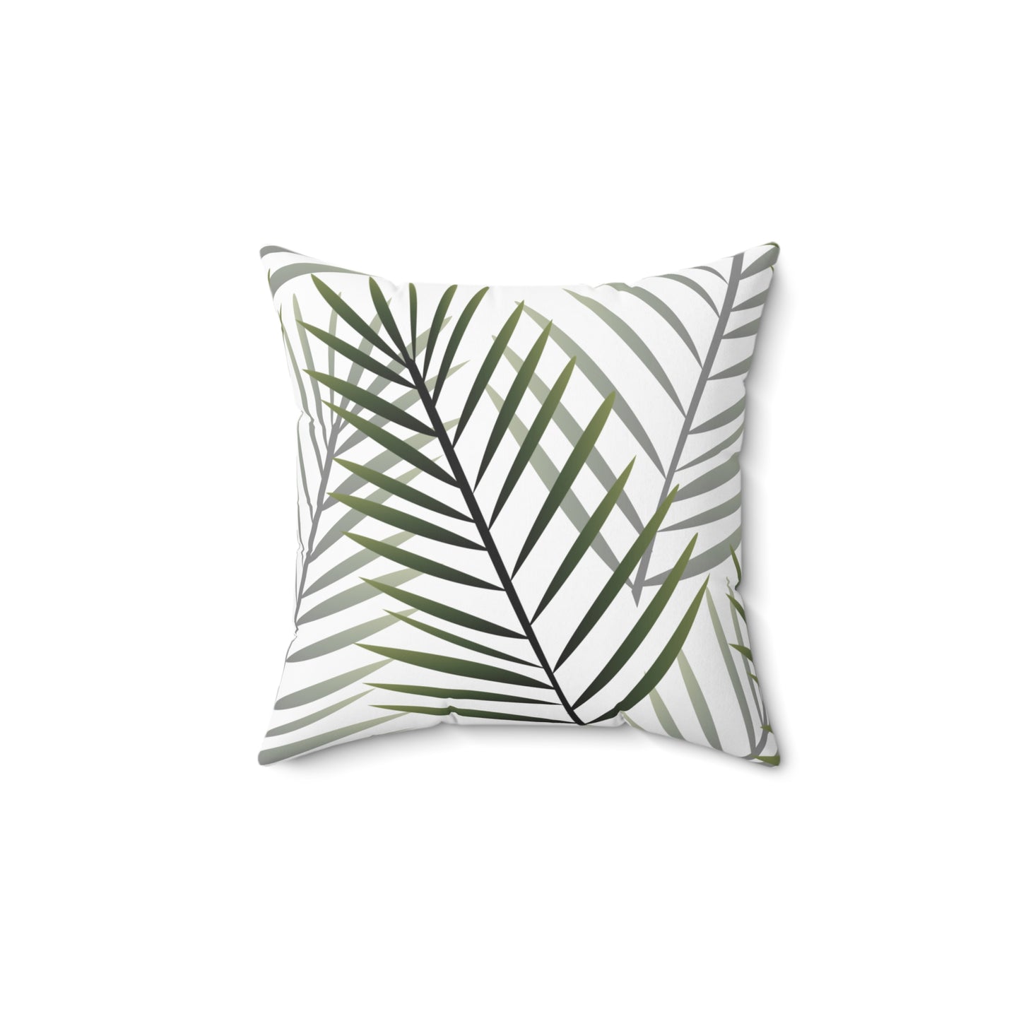 White Palm Leaf Throw Pillow