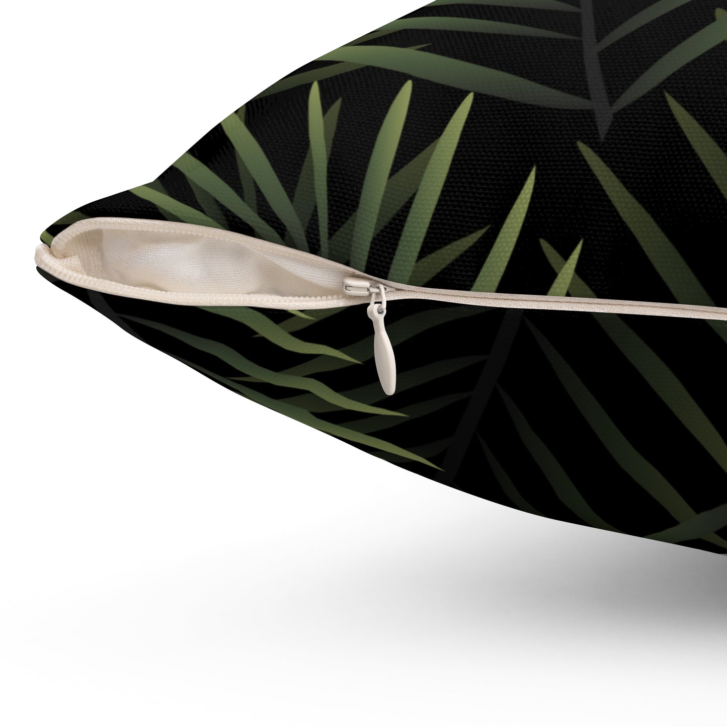 Black Palm Leaf Throw Pillow