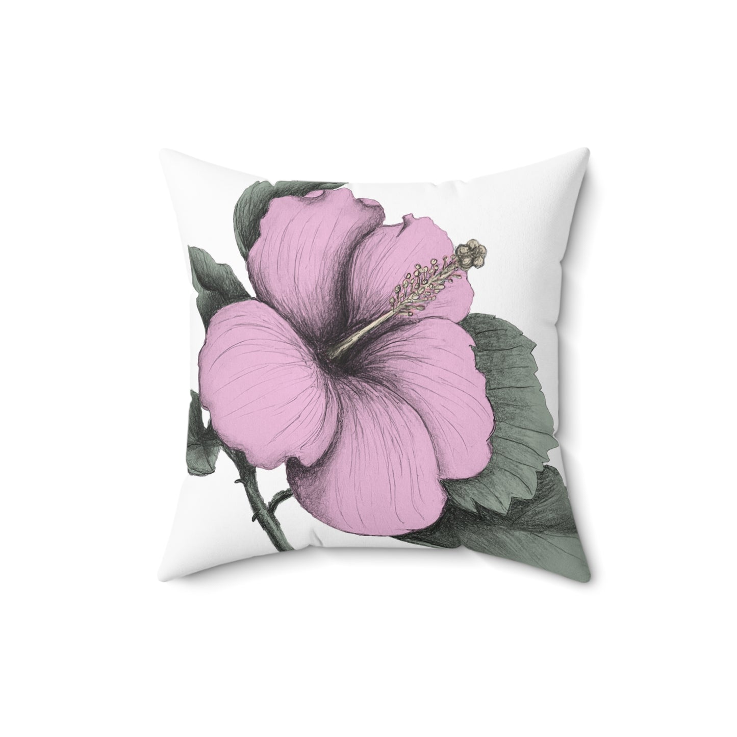 Pink Hibiscus Throw Pillow