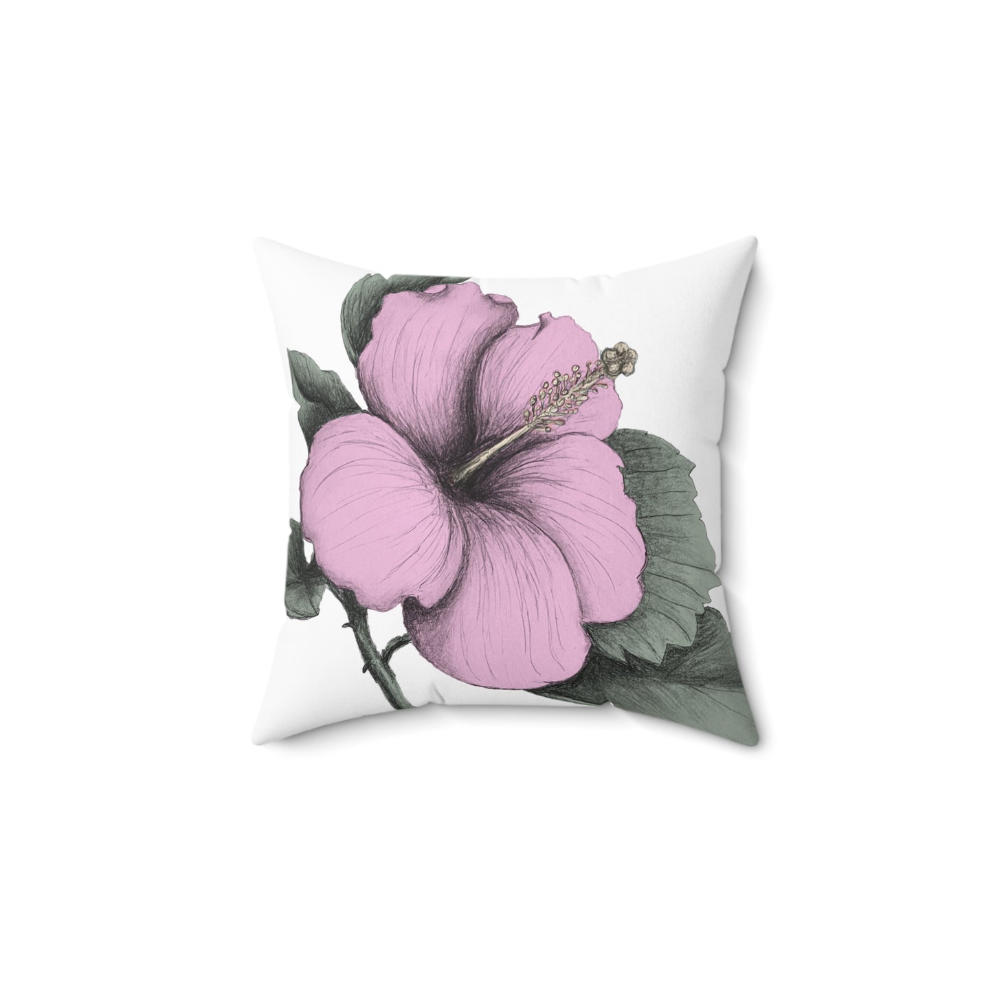 Pink Hibiscus Throw Pillow