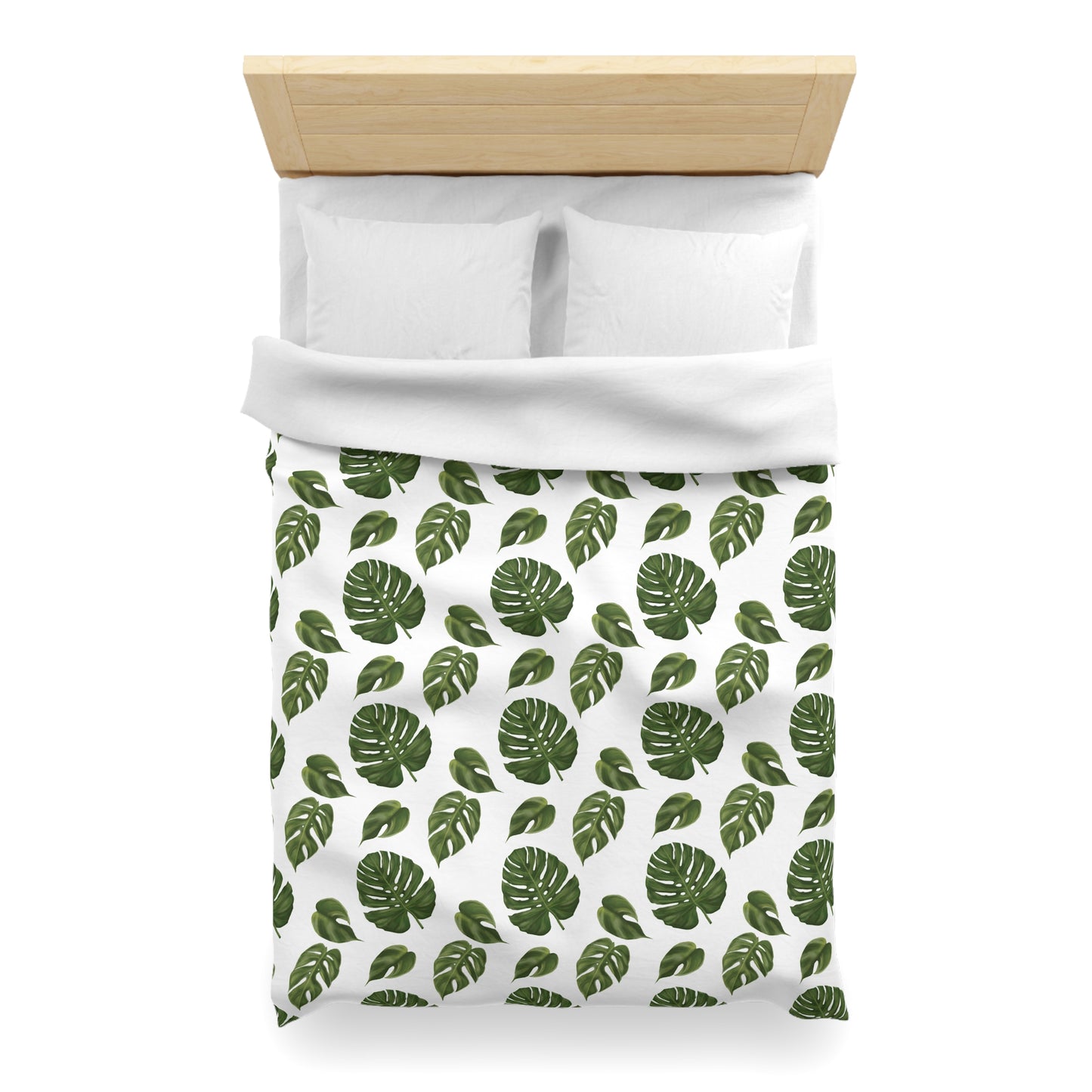White Monstera Leaf Duvet Cover