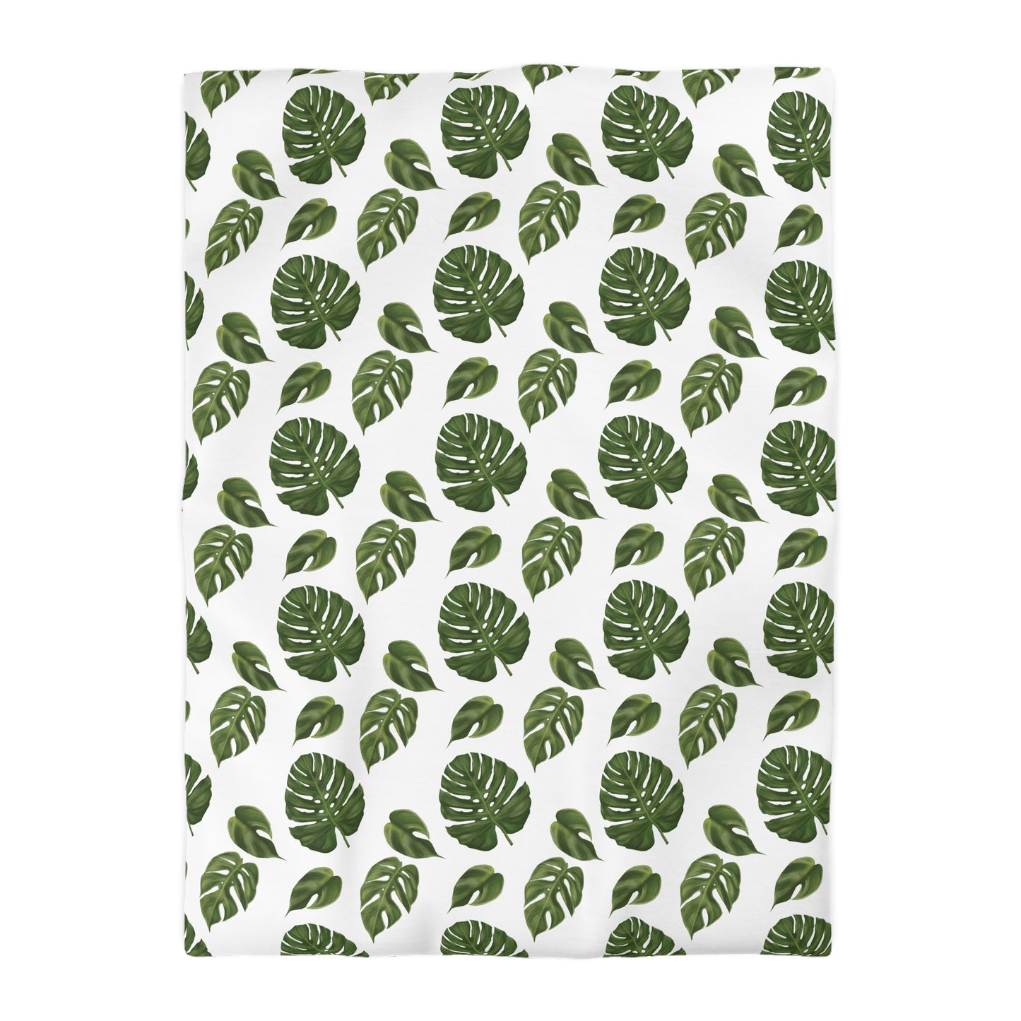 White Monstera Leaf Duvet Cover