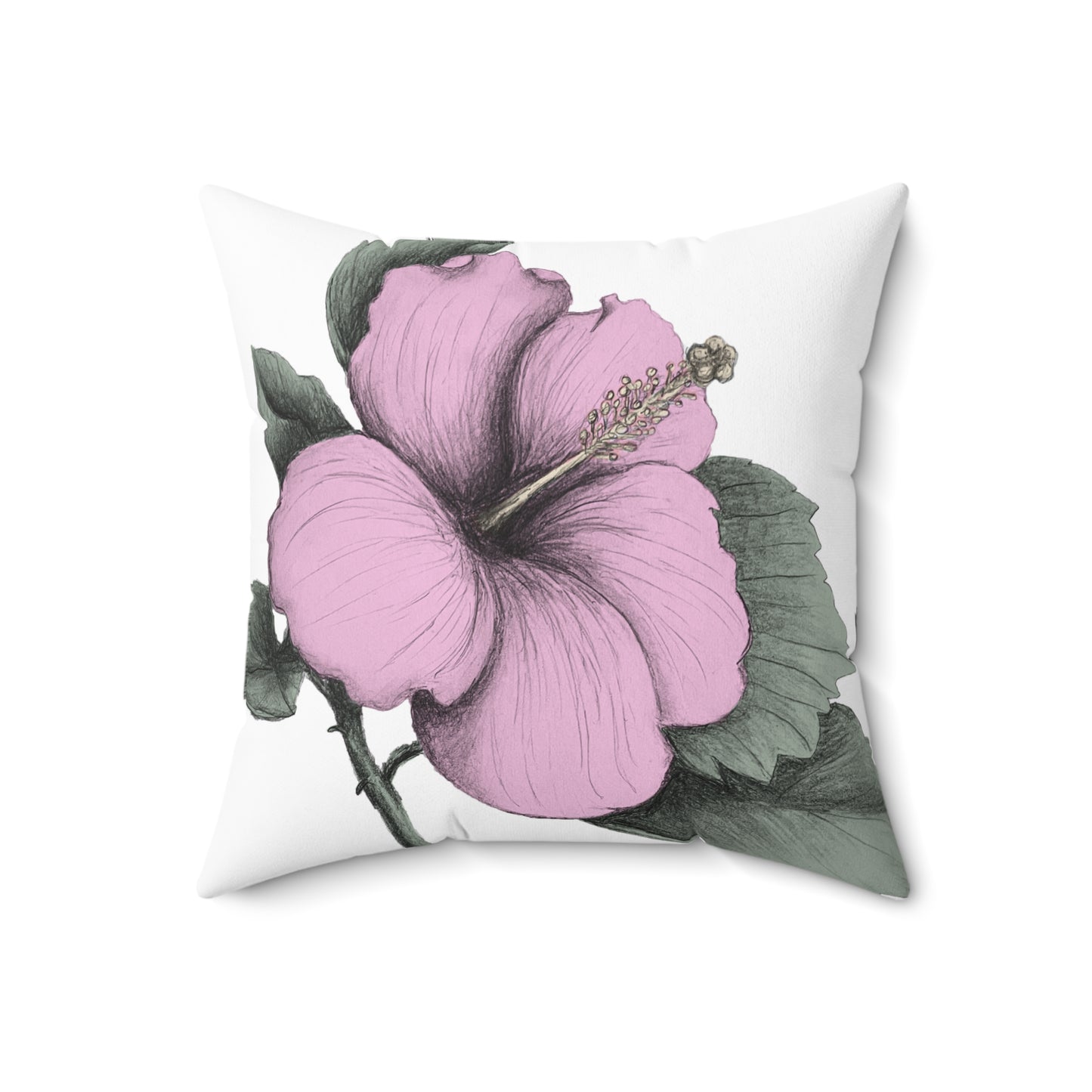 Pink Hibiscus Throw Pillow
