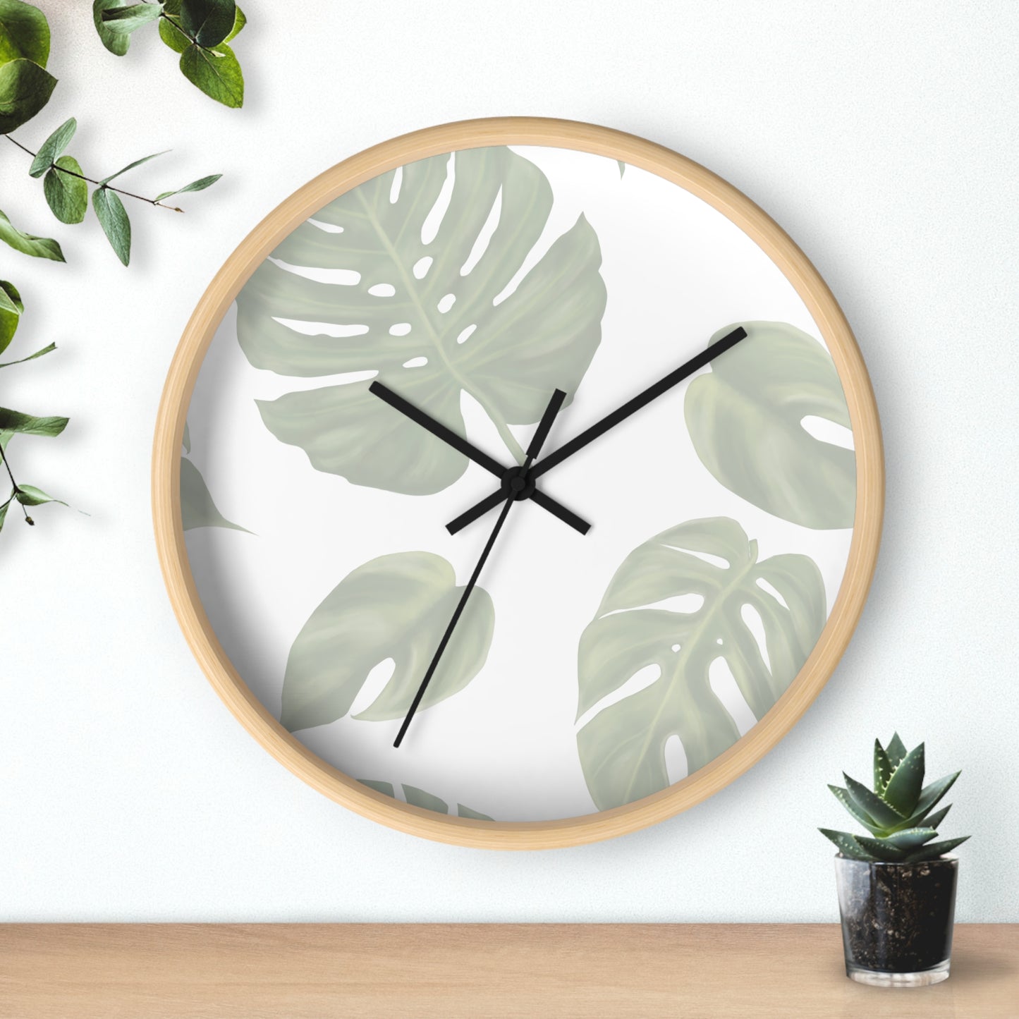 Monstera Leaf Wall Clock