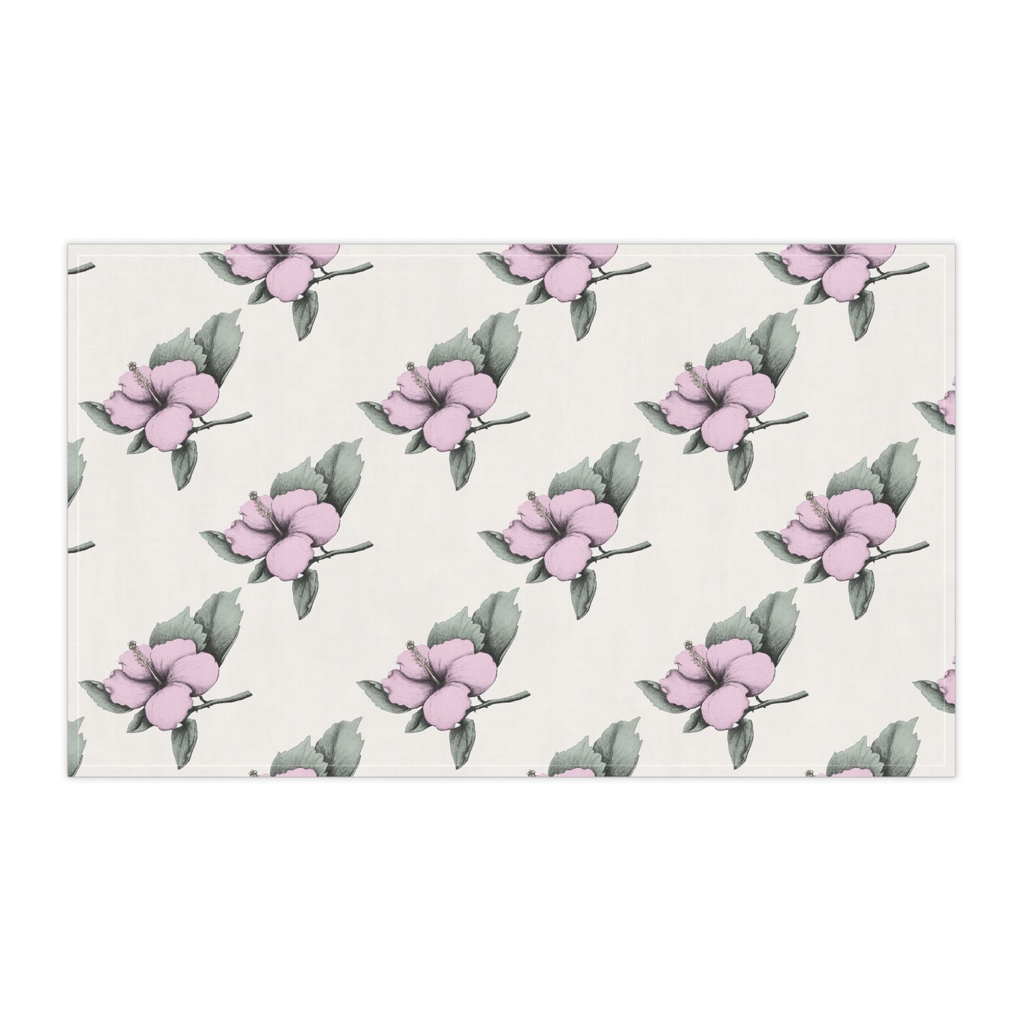 Pink Hibiscus Kitchen Tea Towel