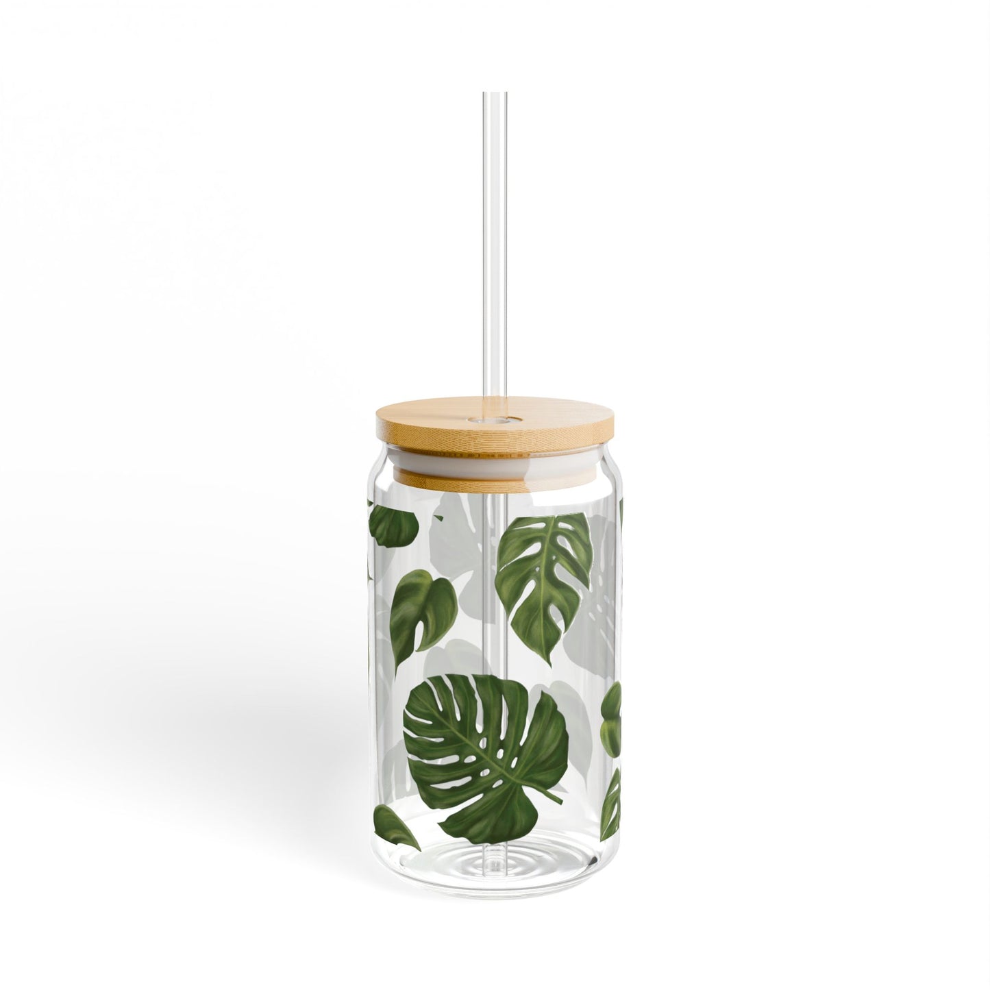 Monstera Leaf Sipper Glass