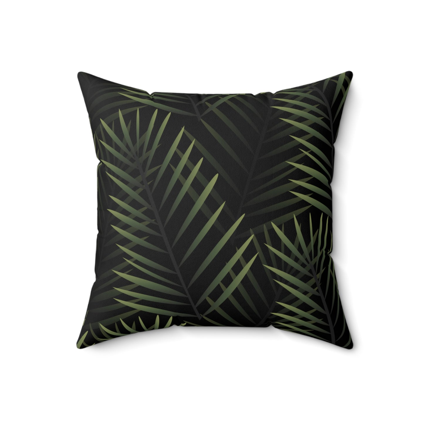 Black Palm Leaf Throw Pillow