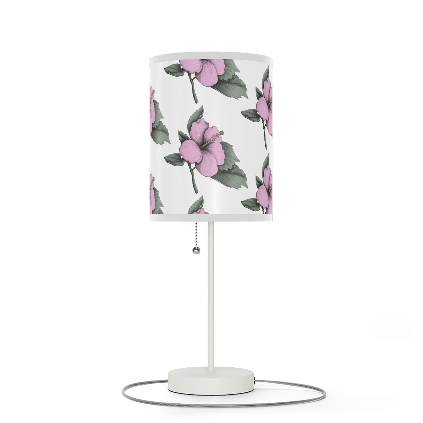 Pink Hibiscus Flower Table Lamp