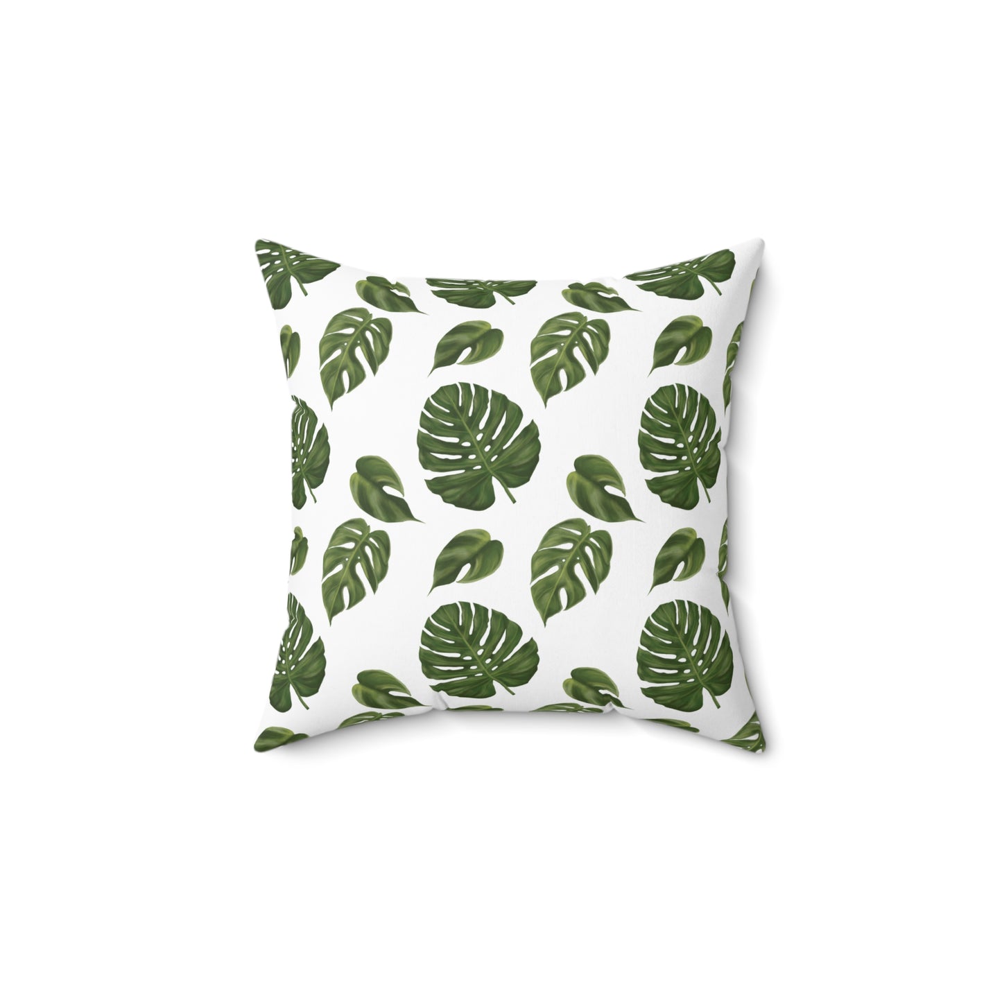 White Monstera Leaf Throw Pillow