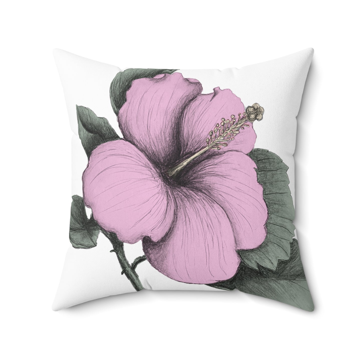 Pink Hibiscus Throw Pillow