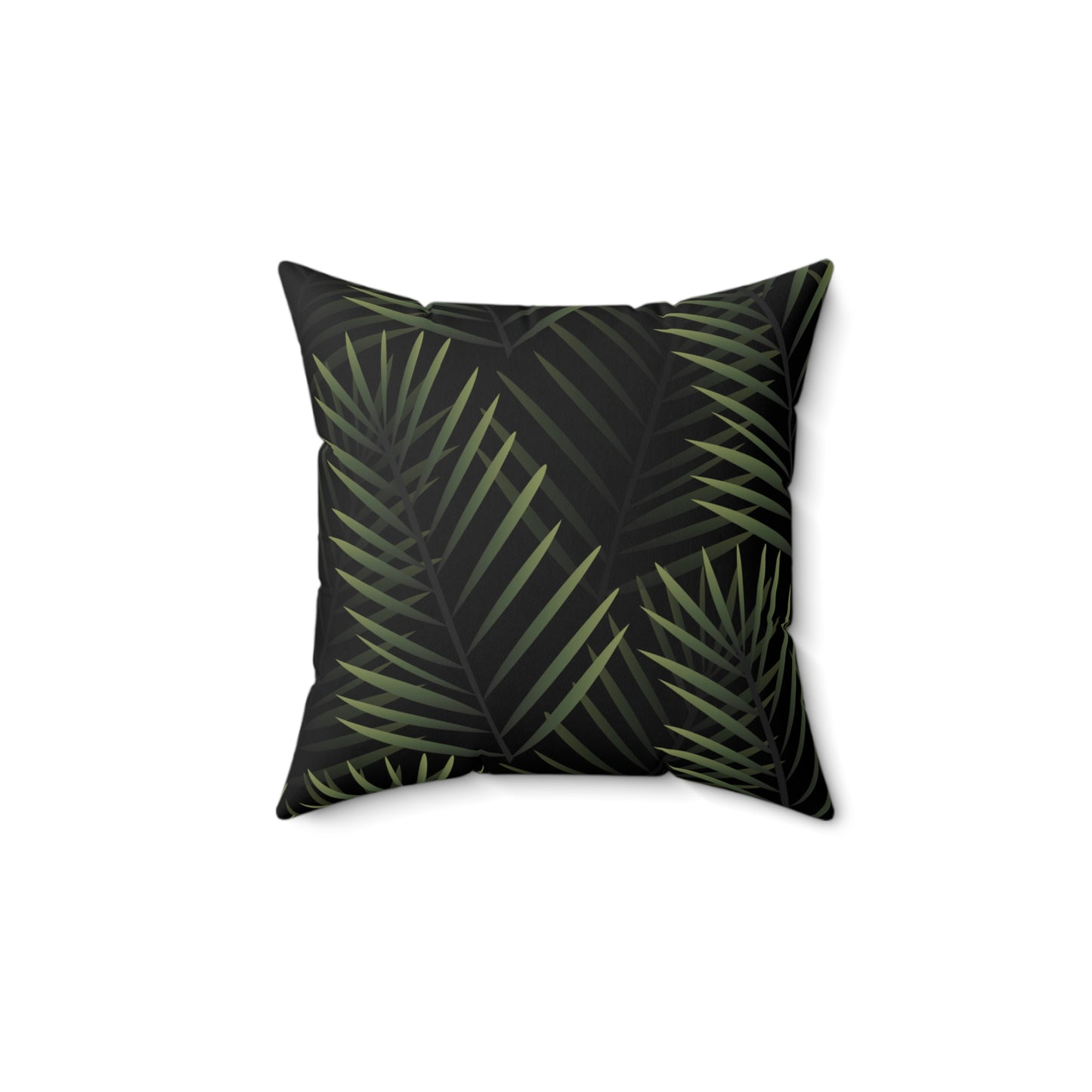Black Palm Leaf Throw Pillow