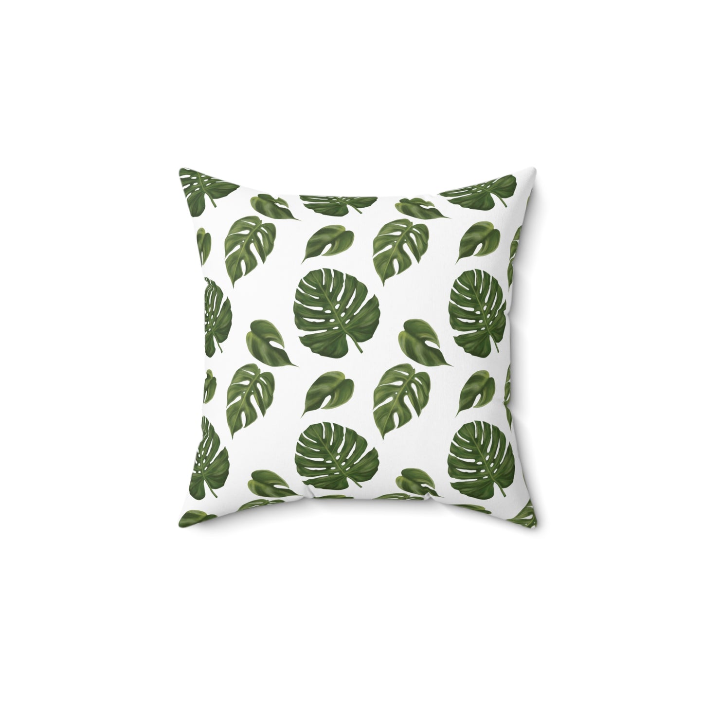White Monstera Leaf Throw Pillow