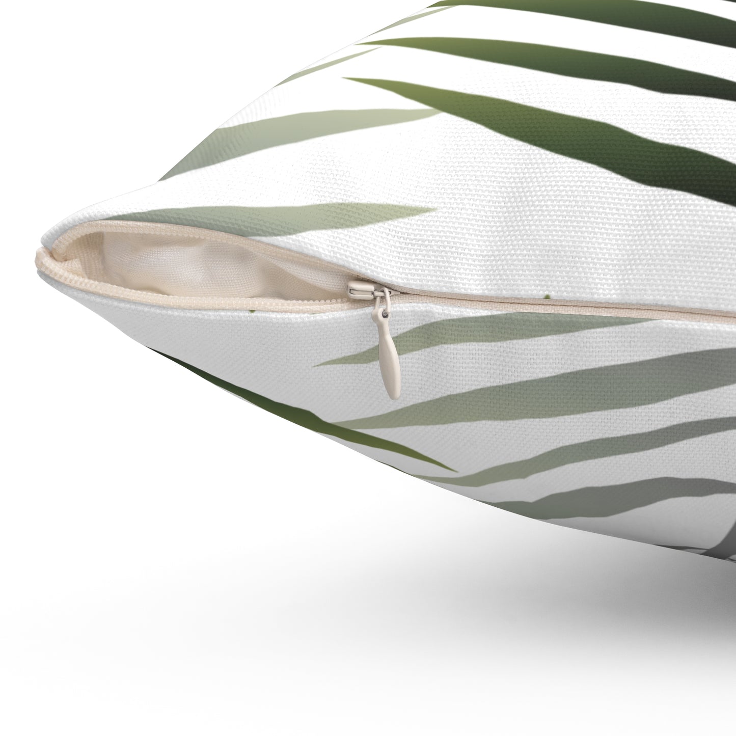 White Palm Leaf Throw Pillow