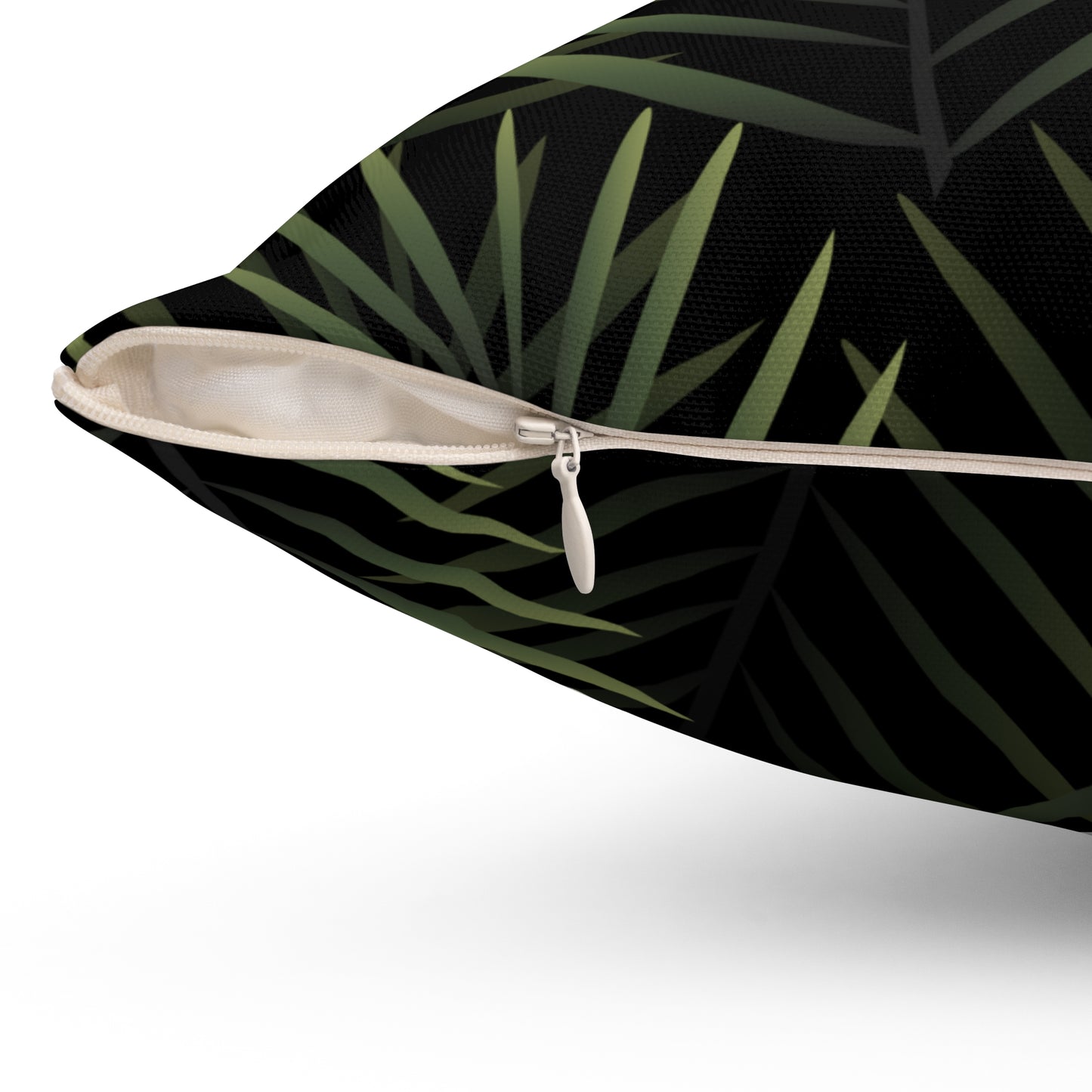 Black Palm Leaf Throw Pillow