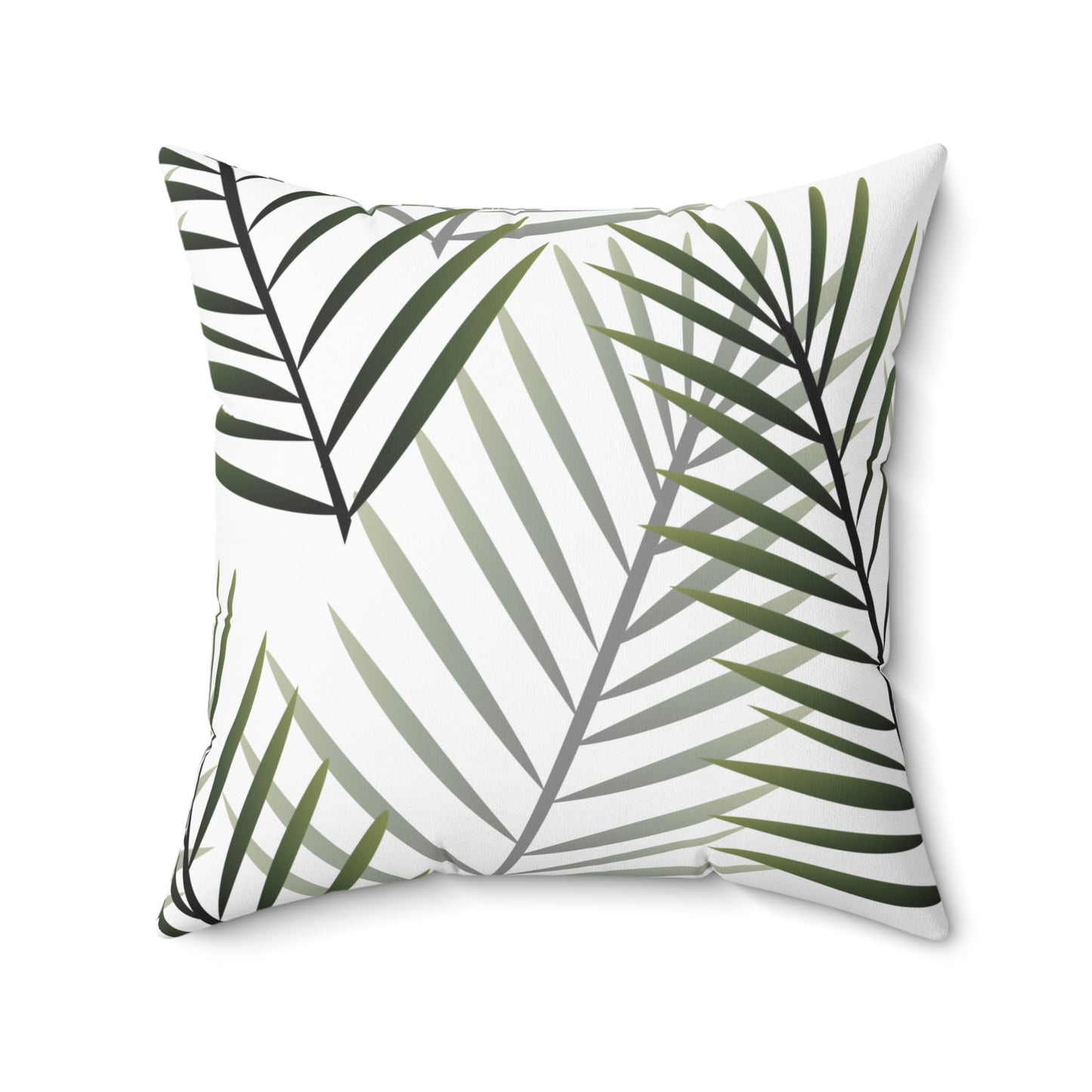 White Palm Leaf Throw Pillow