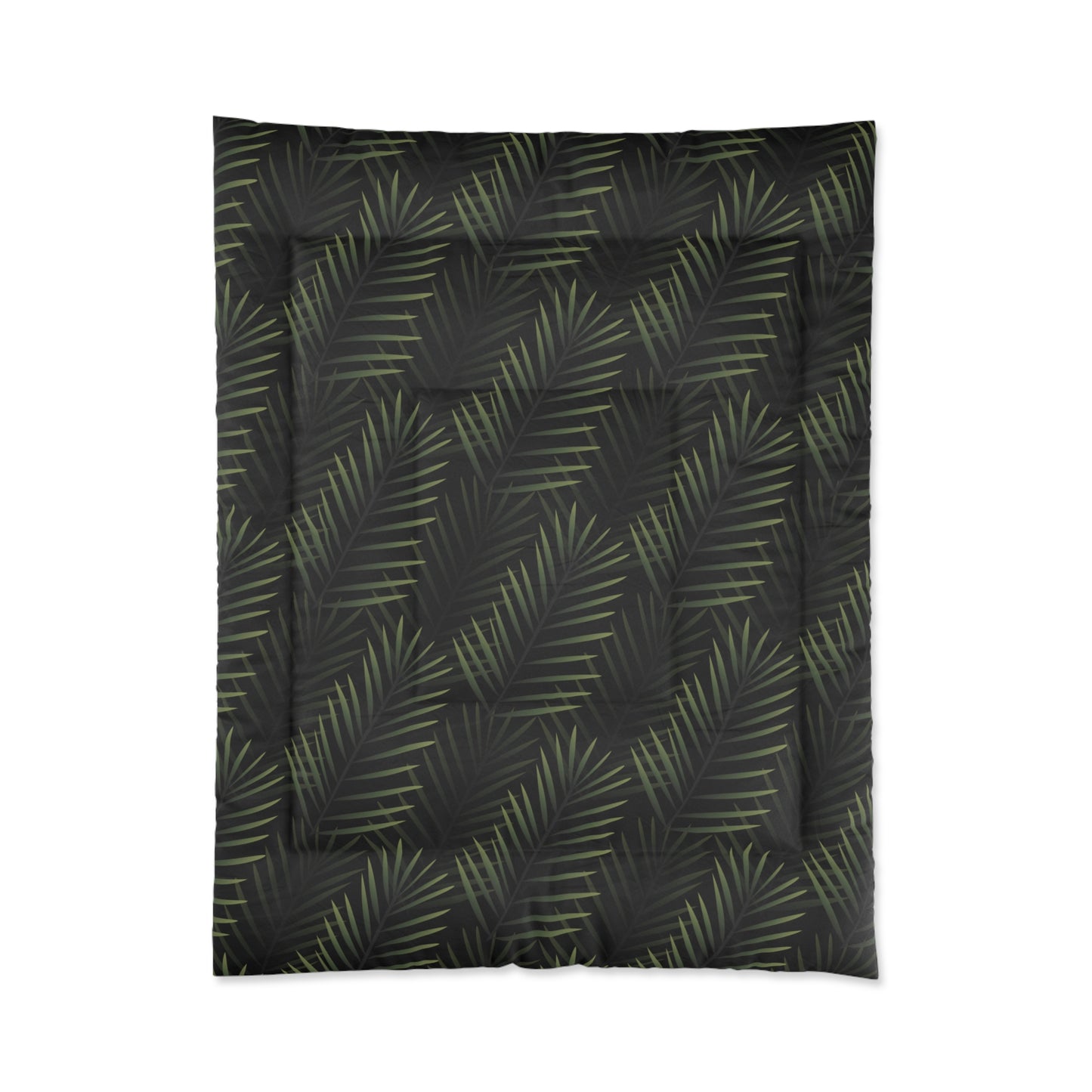 Black Palm Leaf Comforter