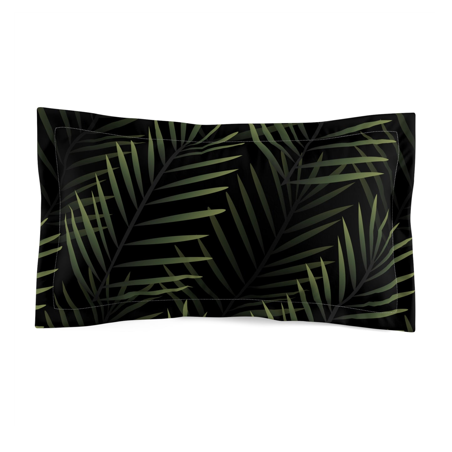 Black Palm Leaf Pillow Sham