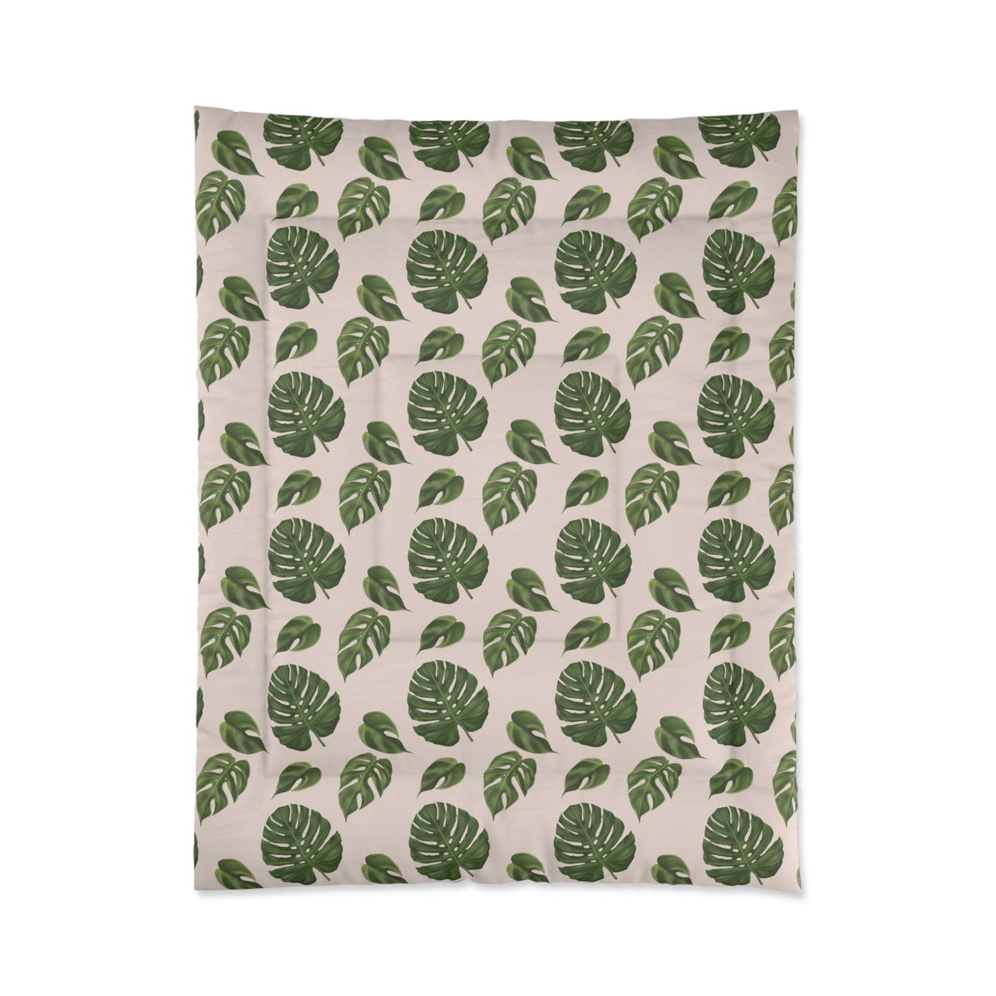Pink Monstera Leaf Comforter