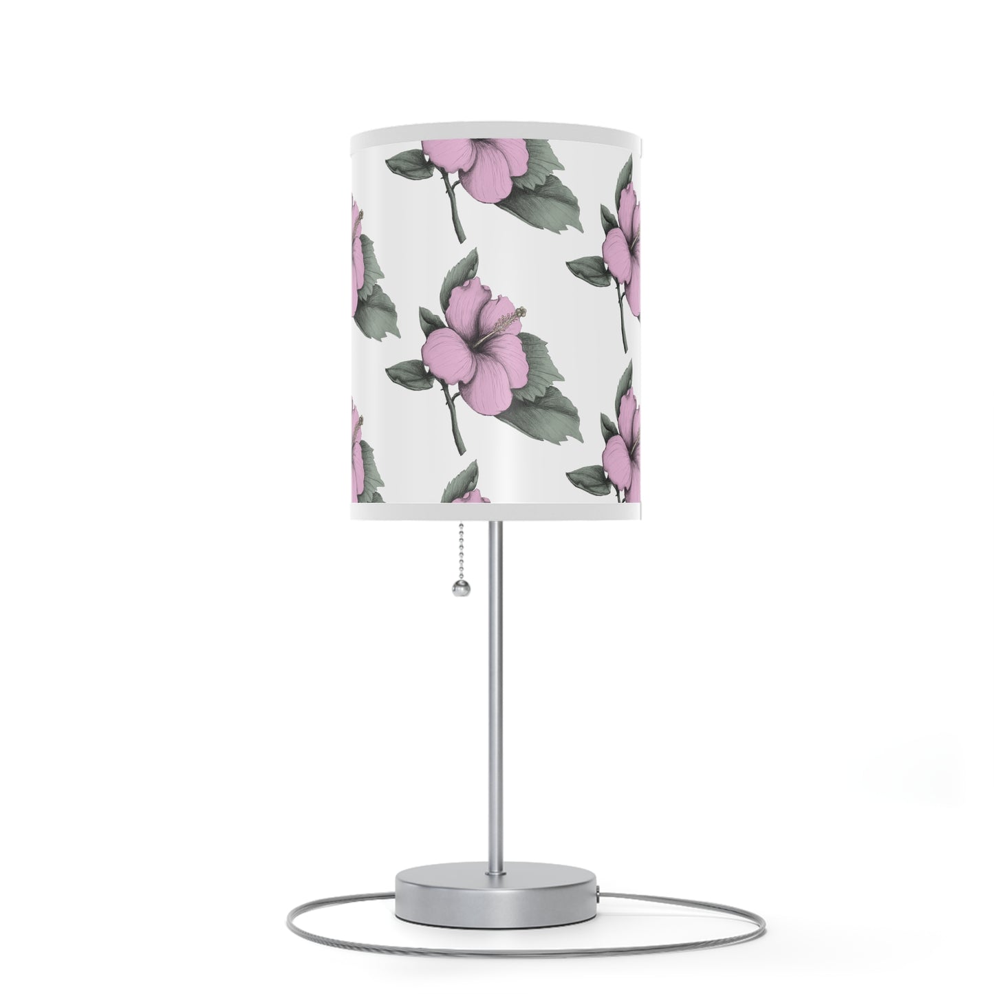 Pink Hibiscus Flower Table Lamp